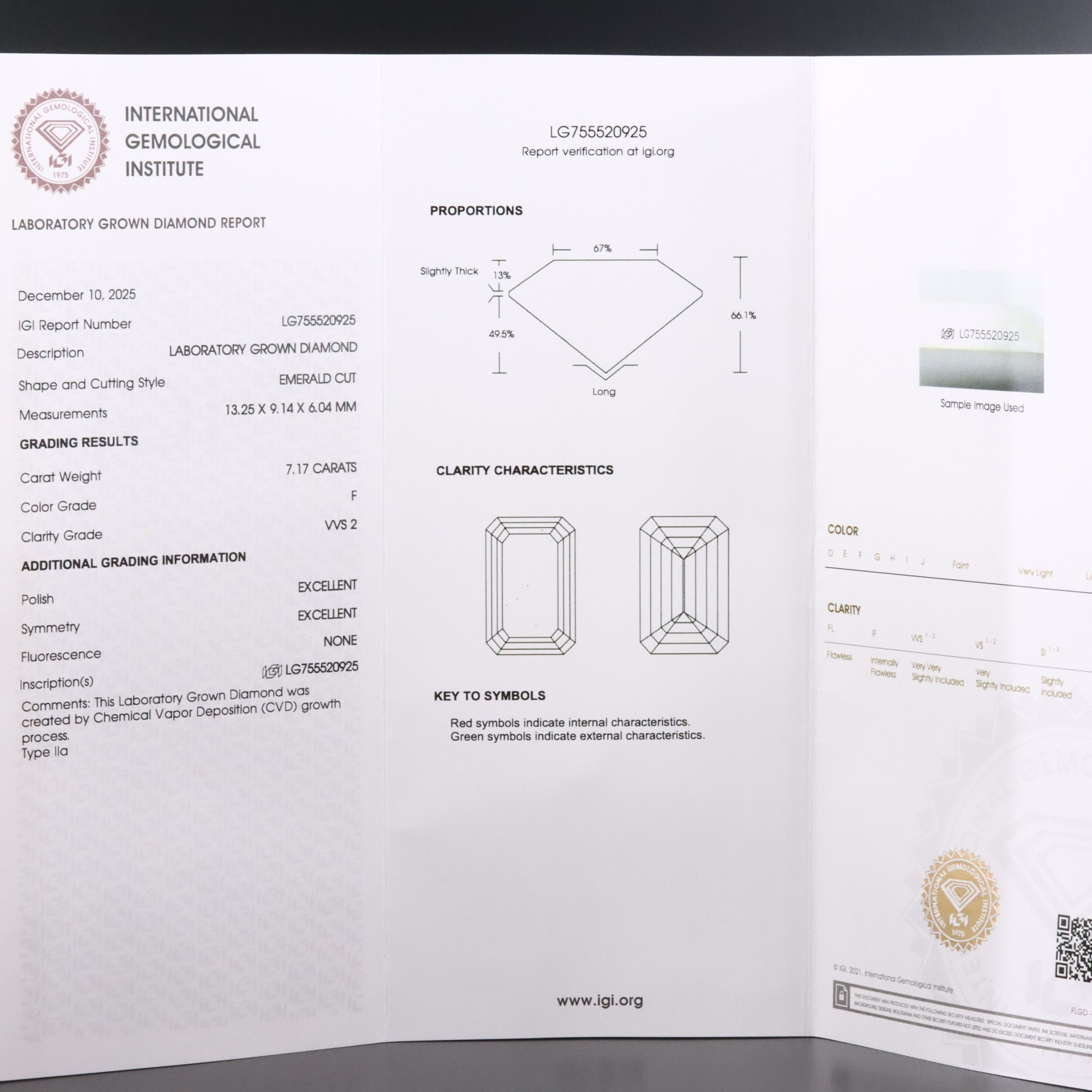 14K 7.39 CTW Lab Grown Diamond Ring with IGI Report