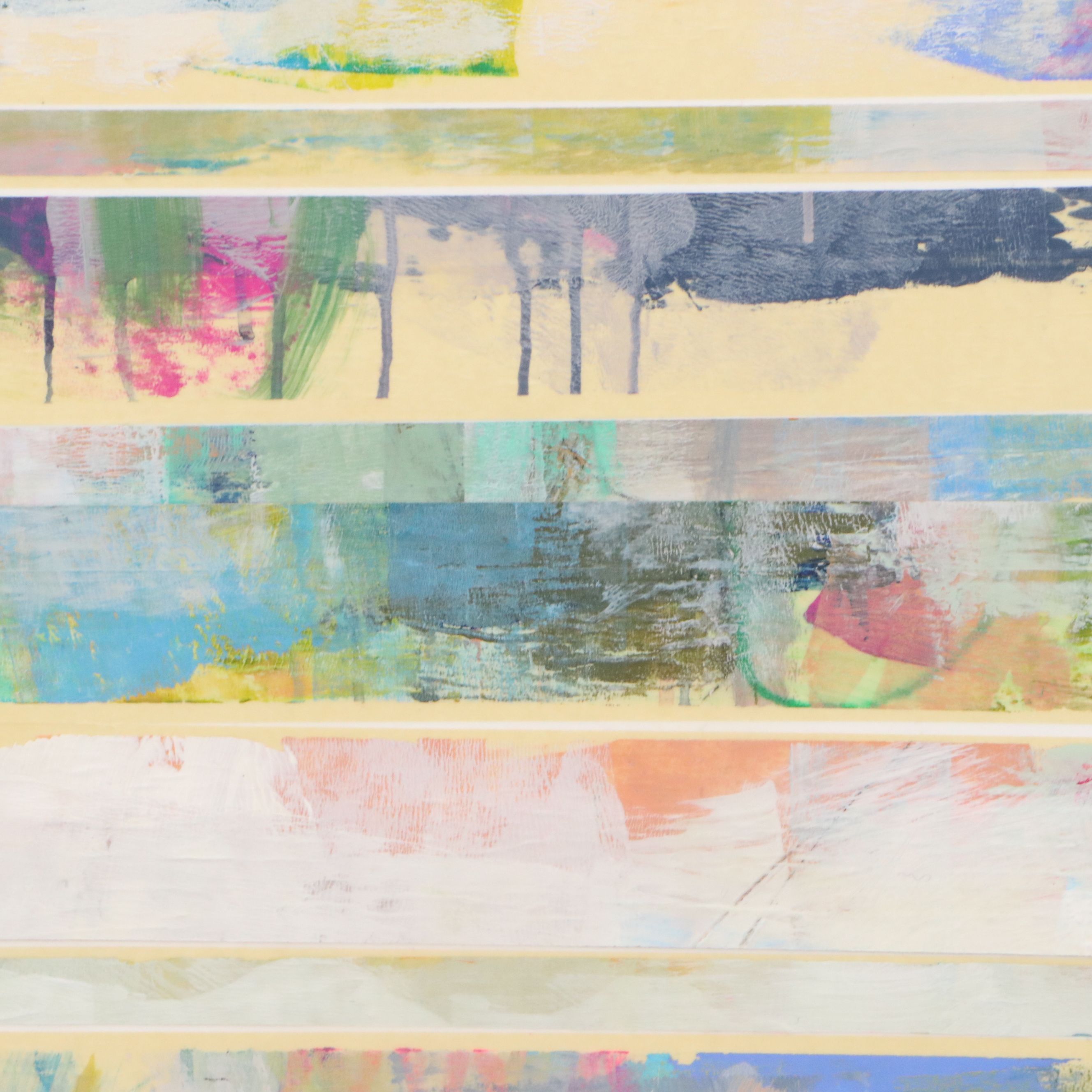 Ursula J. Brenner Abstract Mixed Media Painting, 21st Century