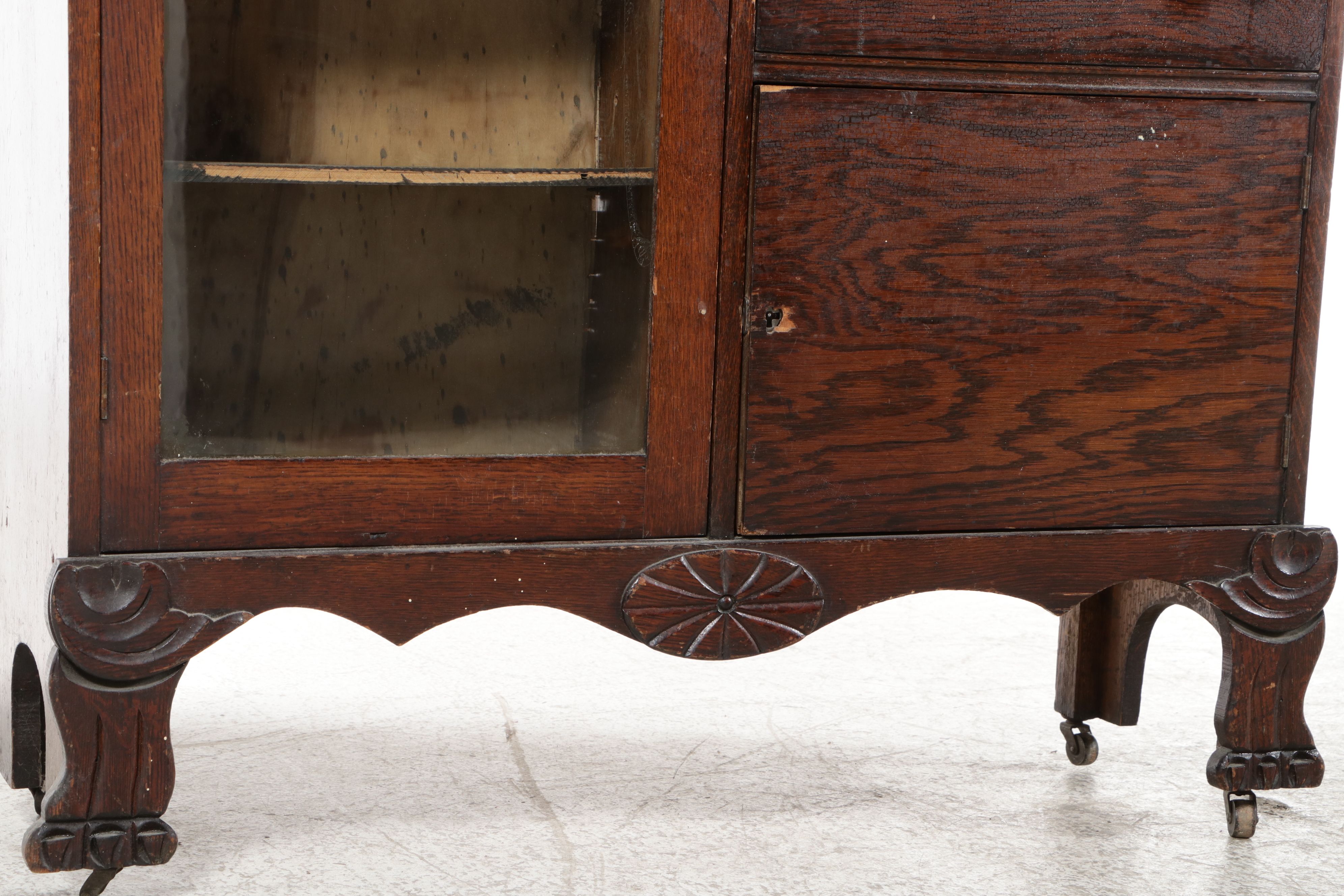 Victorian Oak Side-by-Side, Late 19th to Early 20th Century