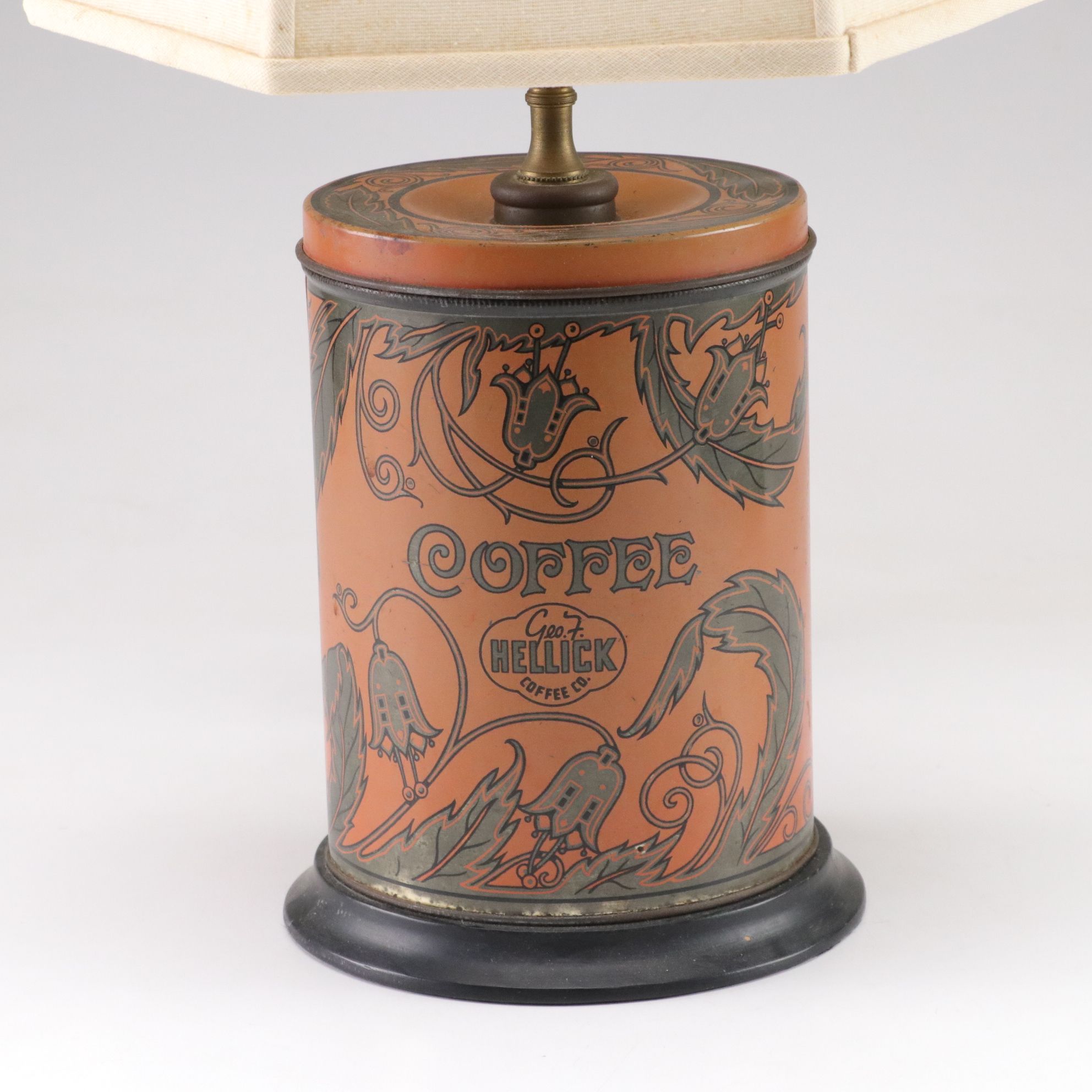 Geo F. Hellick Coffee Tin Table Lamp