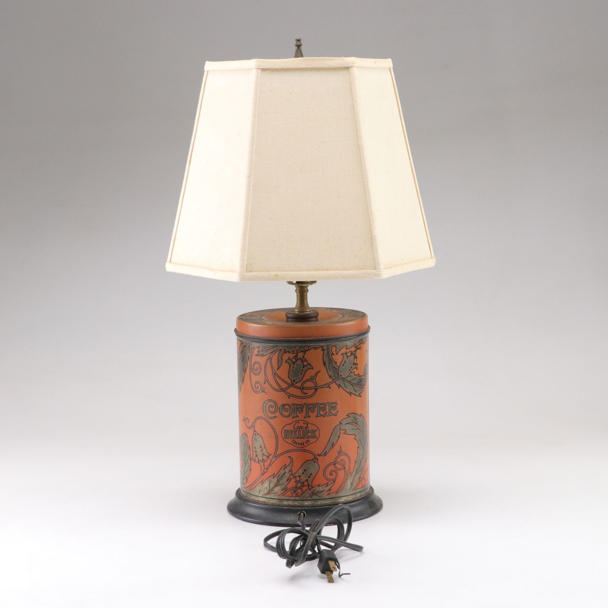 Geo F. Hellick Coffee Tin Table Lamp