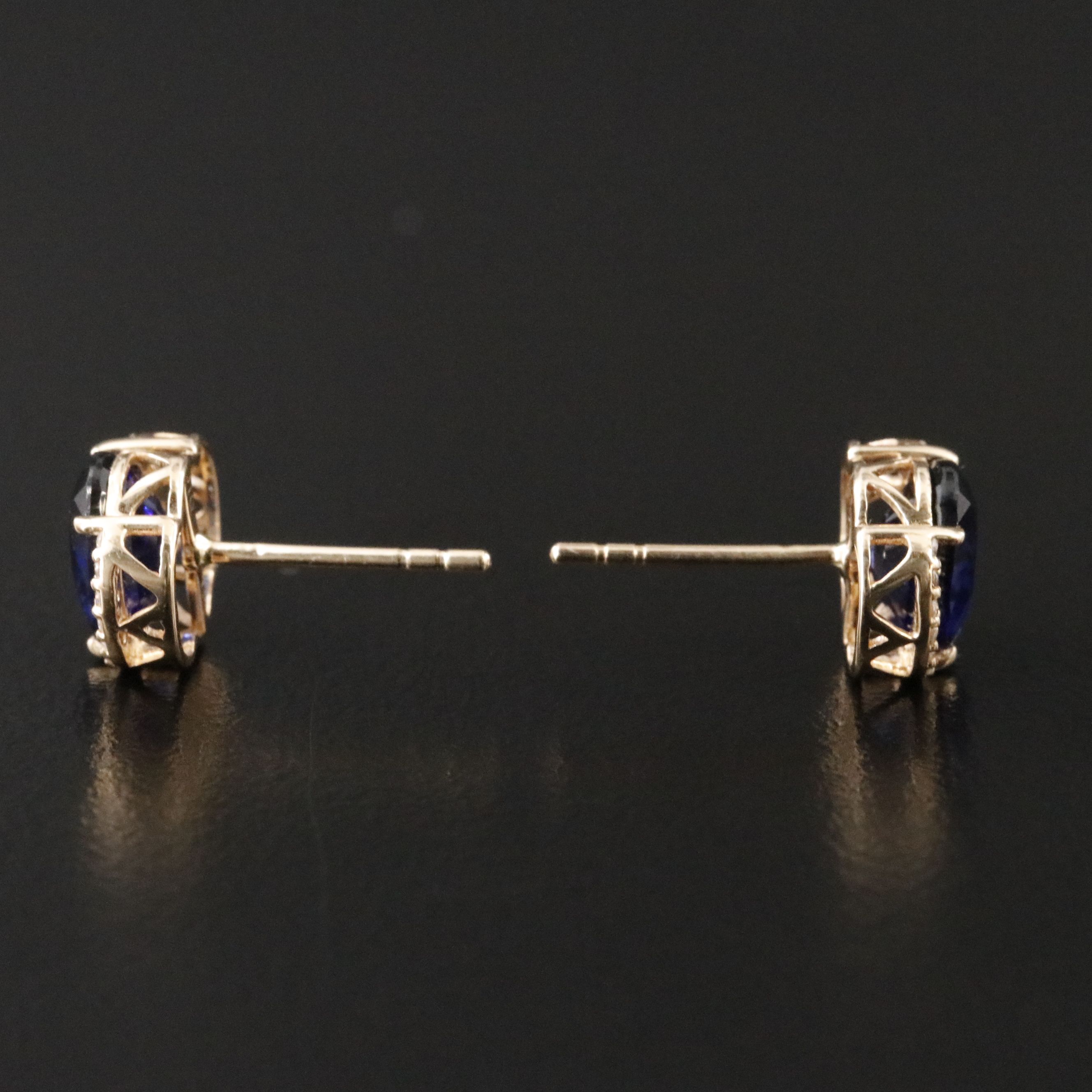 14K 1.55 CTW Sapphire and Moissanite Earrings