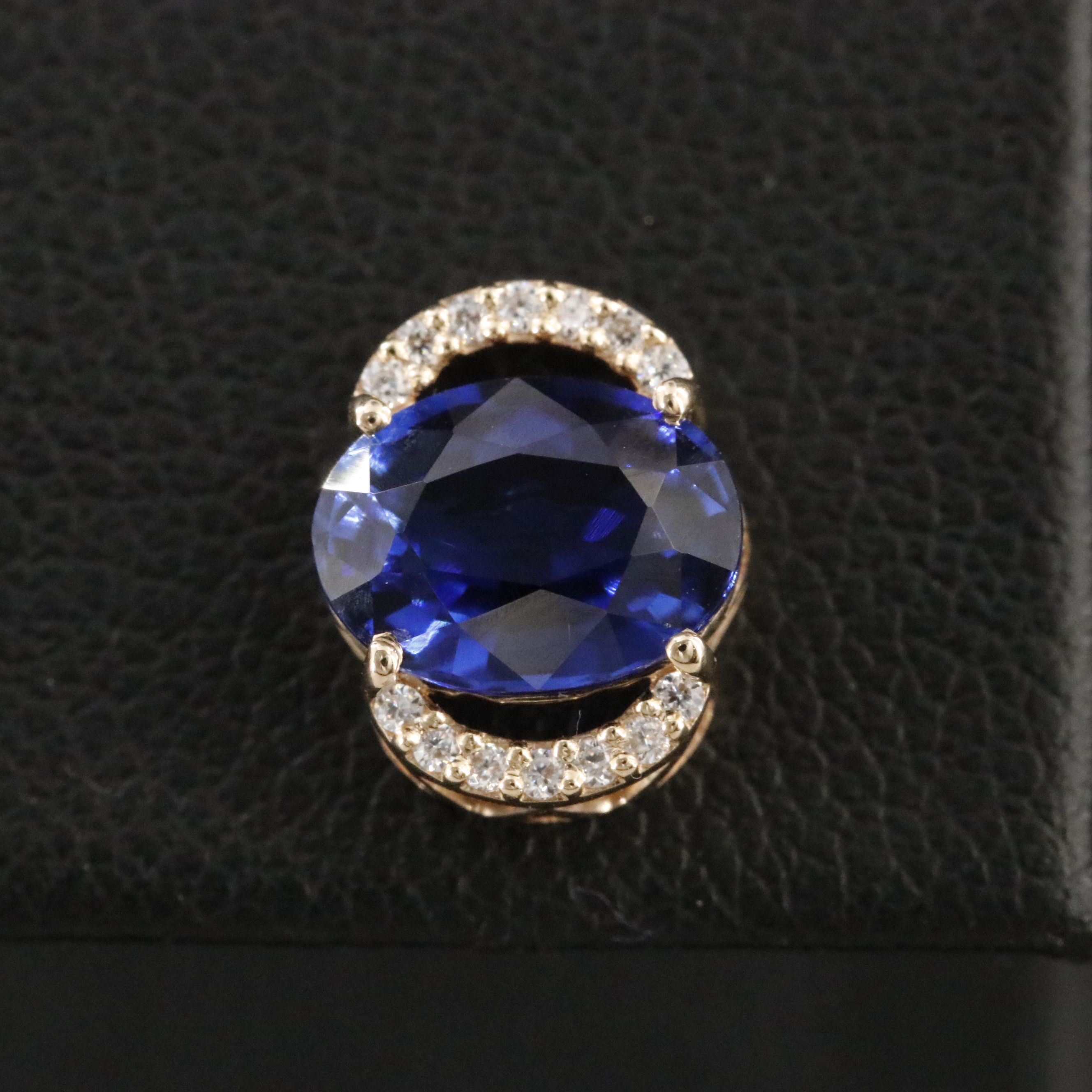 14K 1.55 CTW Sapphire and Moissanite Earrings