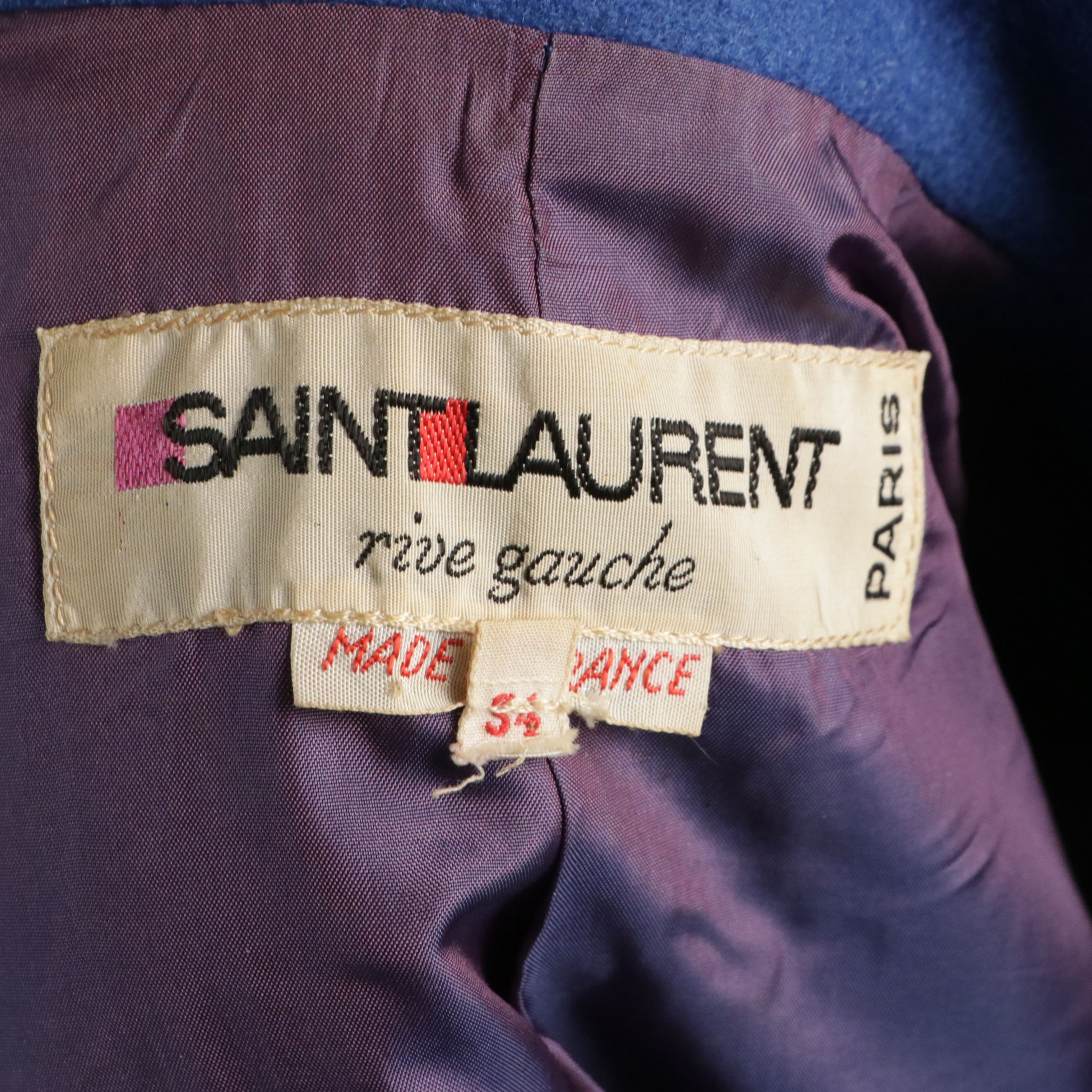 Saint Laurent Blue Wool Button-Front Coat