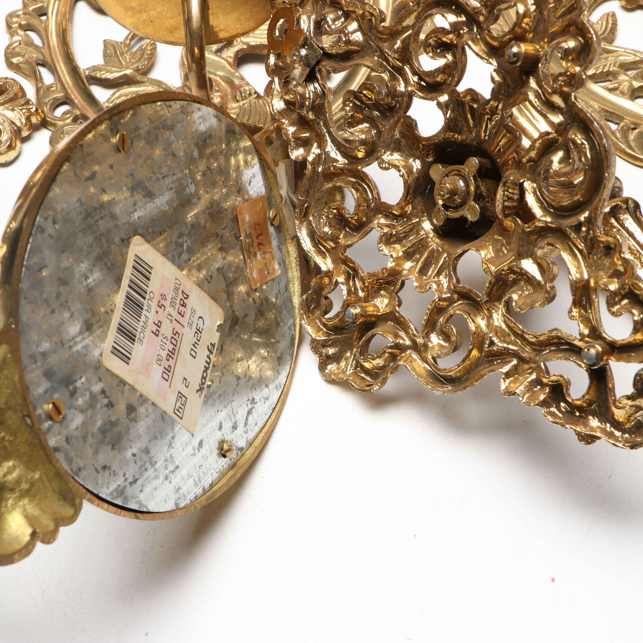 Victorian Style Brass Candle Wall Sconces with Other Wood and Ceramic Wall Décor