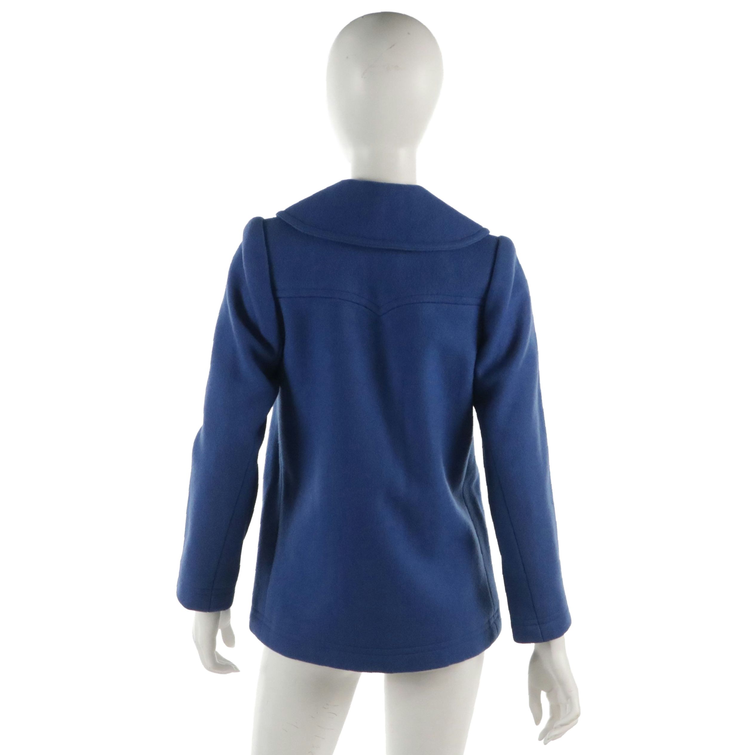 Saint Laurent Blue Wool Button-Front Coat