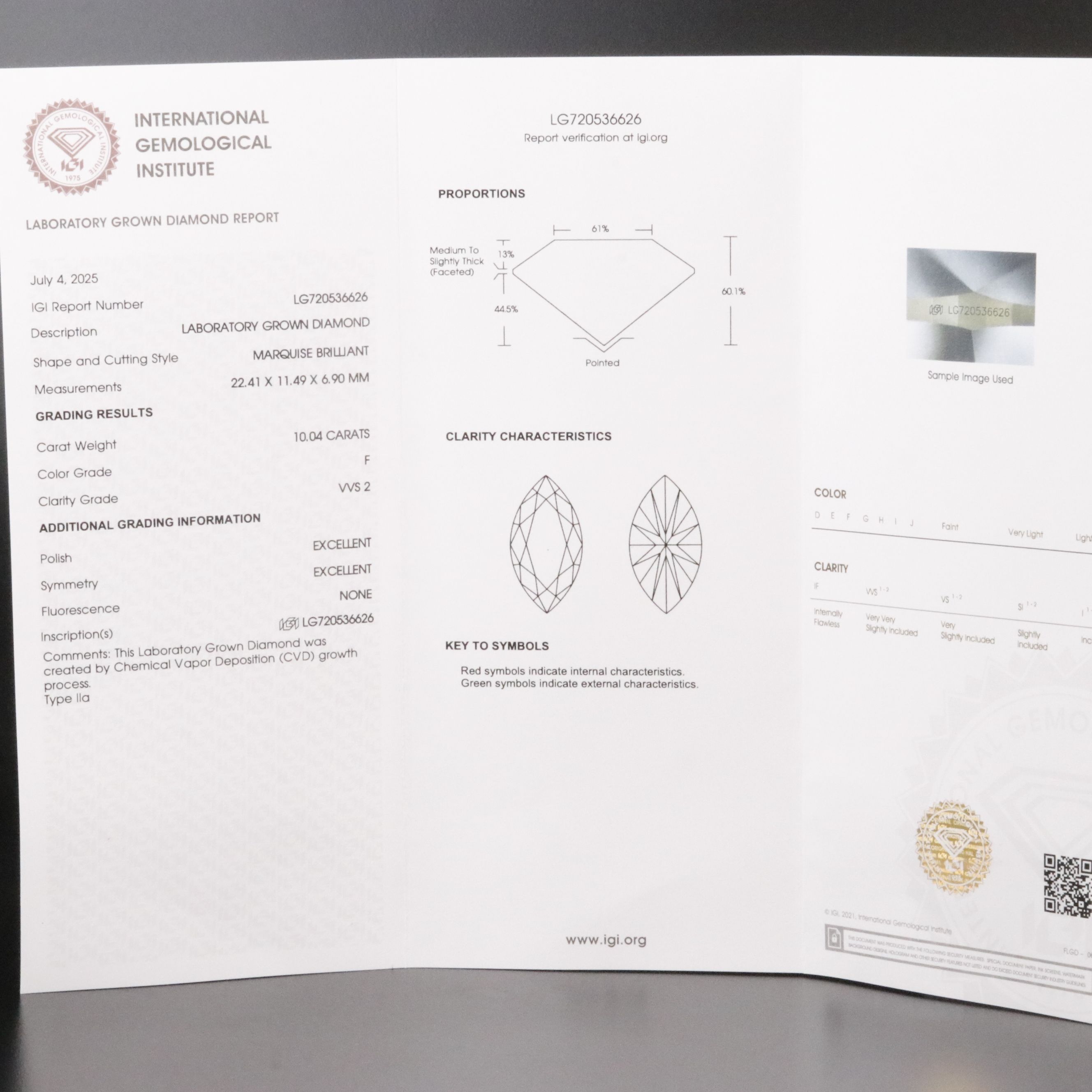 14K 10.04 CT Lab Grown Diamond Solitaire Ring with IGI Report