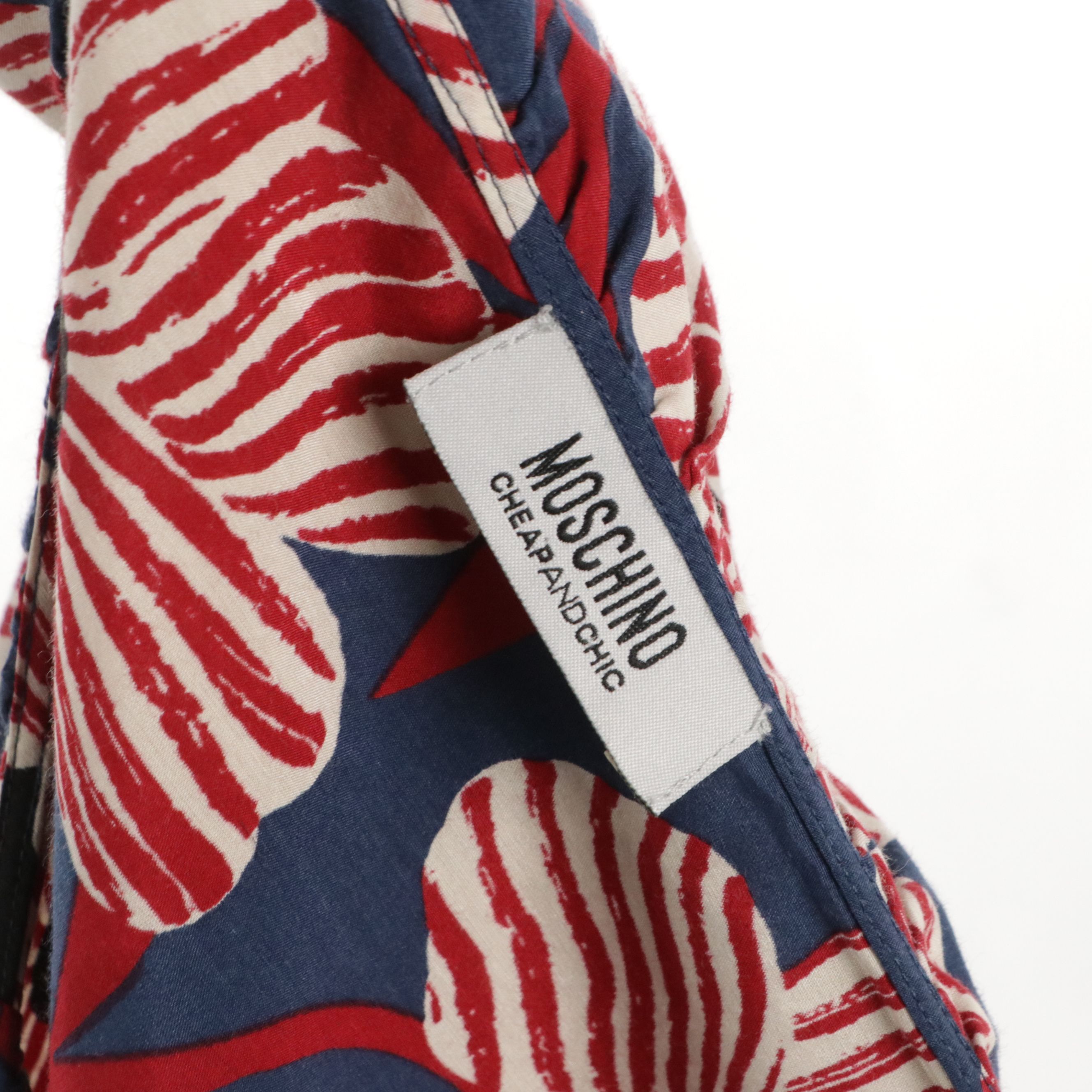 Moschino Cheap and Chic Floral Print Cotton and Silk Blend Ruffled Top