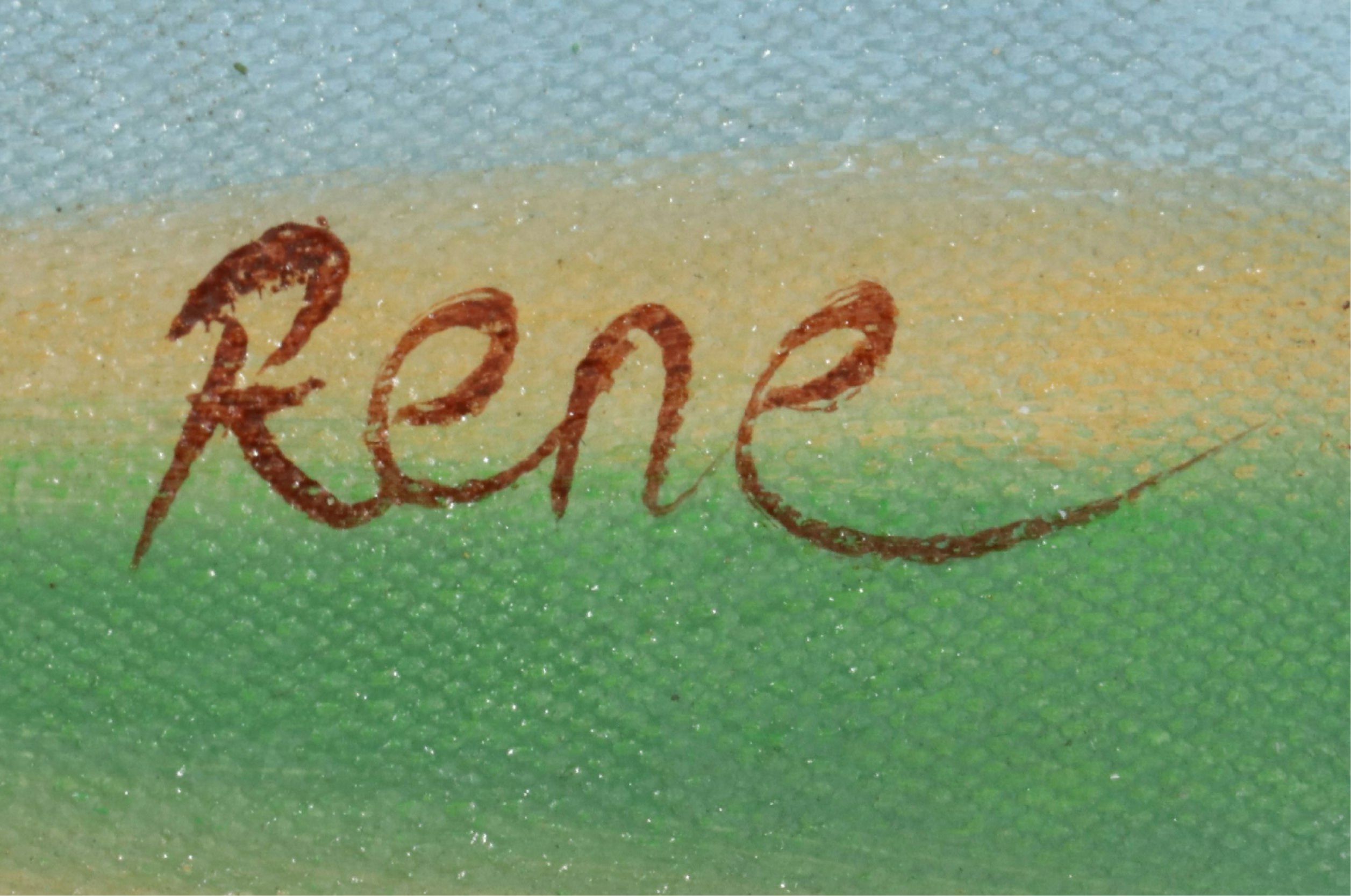 After Georgia O'Keeffe Oil Painting Copy "Deer Skull with Pedernal," 21st C.