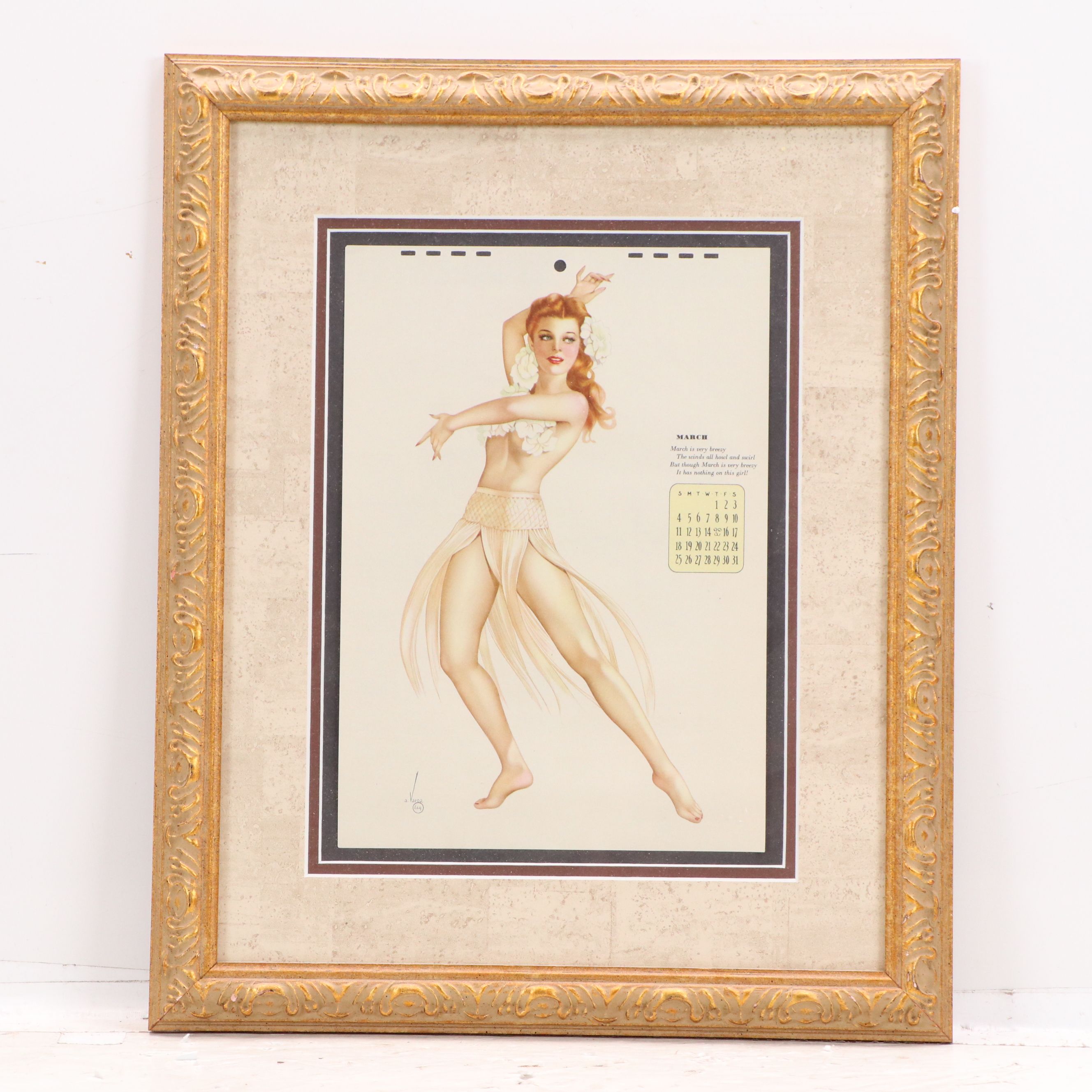 After Alberto Vargas Mid-Century Pinup Calendar Pages