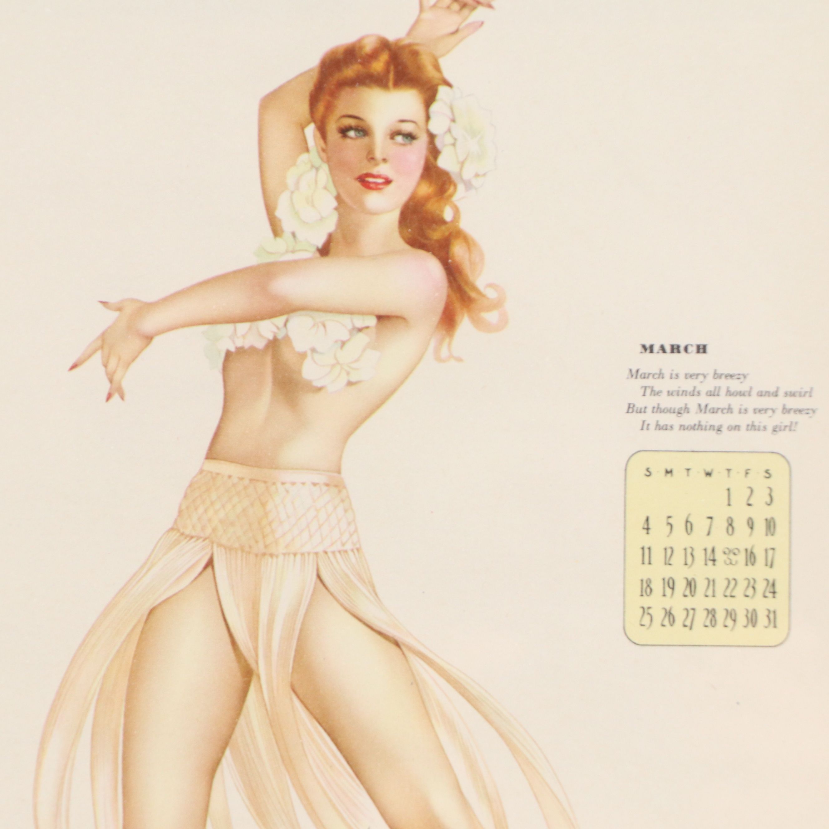 After Alberto Vargas Mid-Century Pinup Calendar Pages