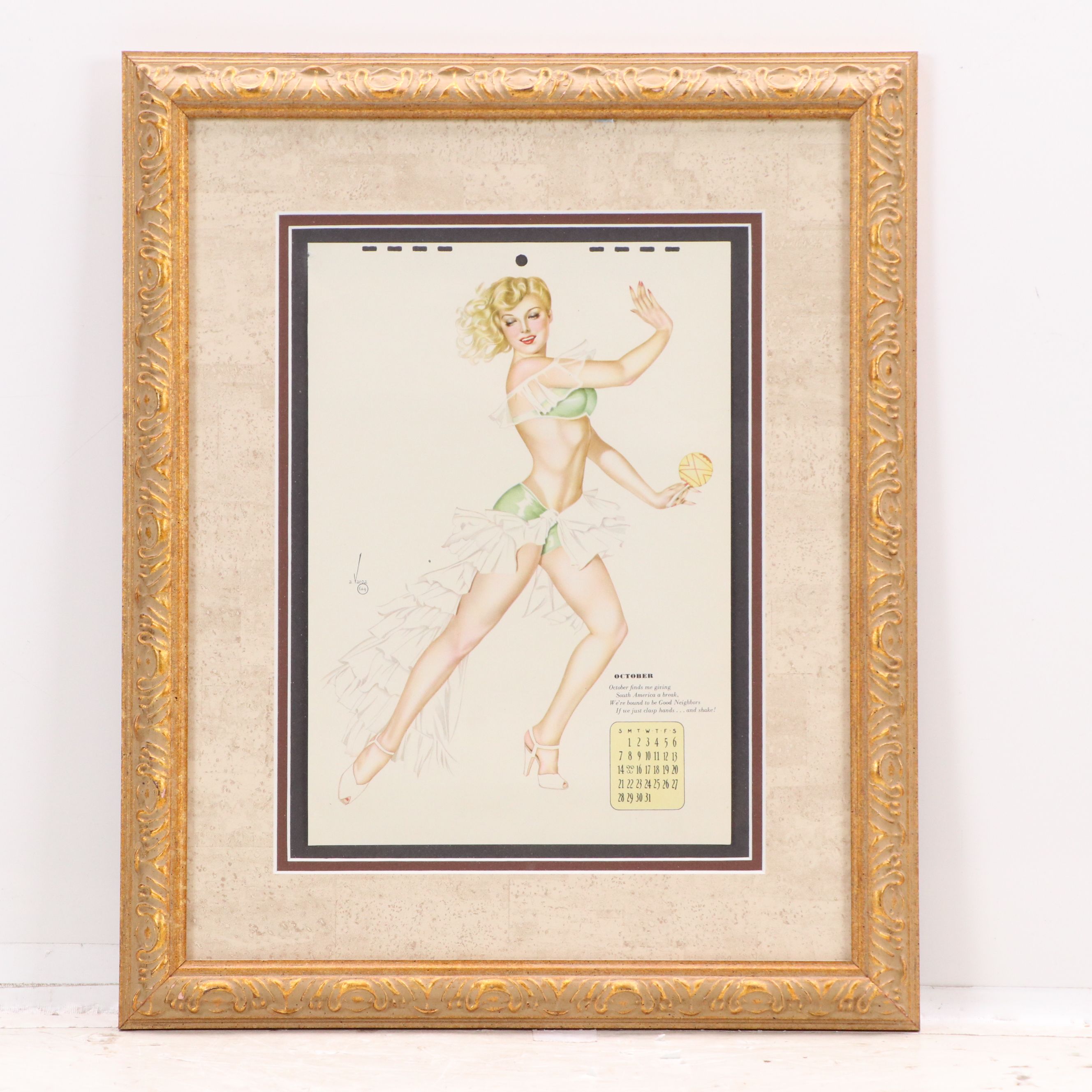 After Alberto Vargas Mid-Century Pinup Calendar Pages