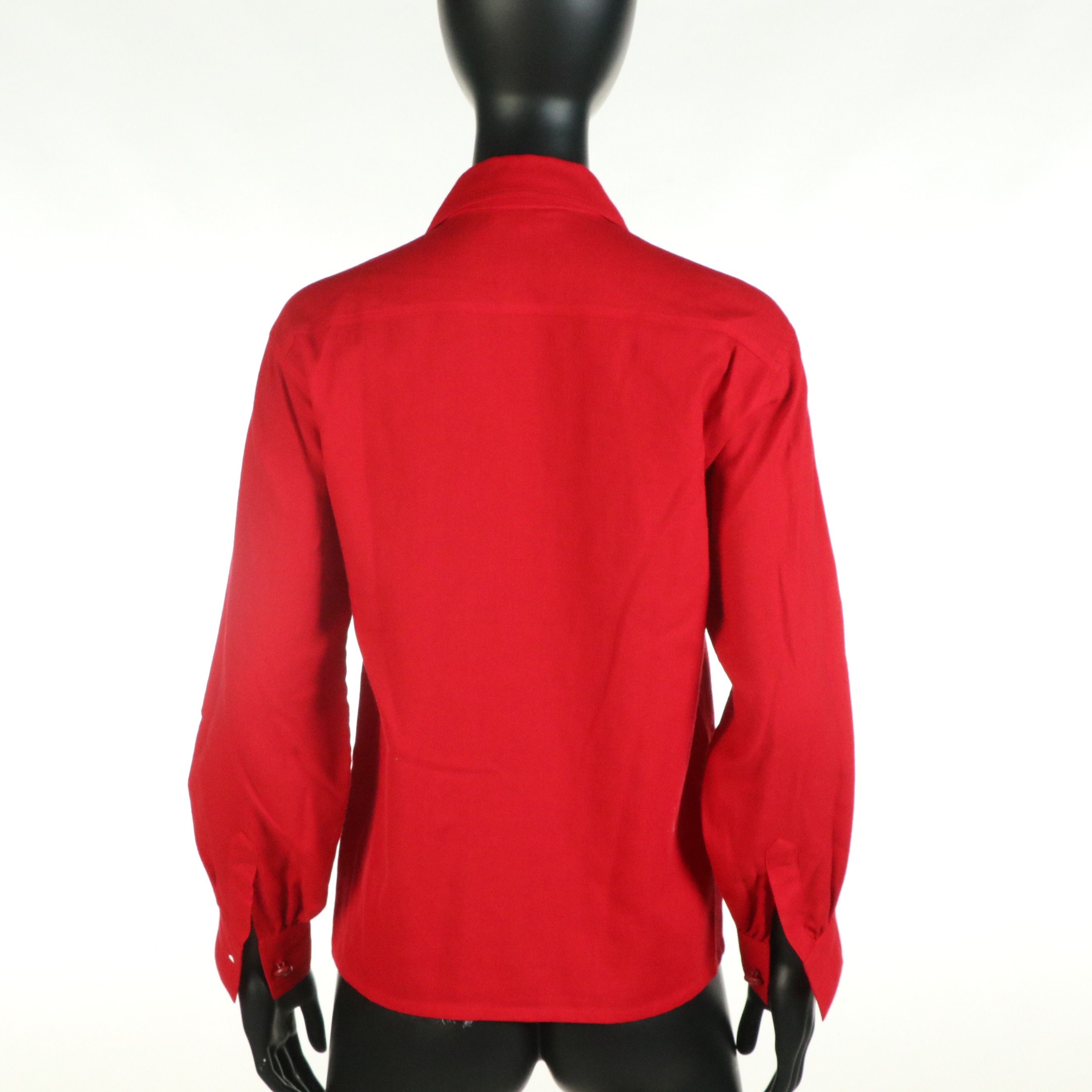Yves Saint Laurent Red Button-Up Shirt with Woven Buttons