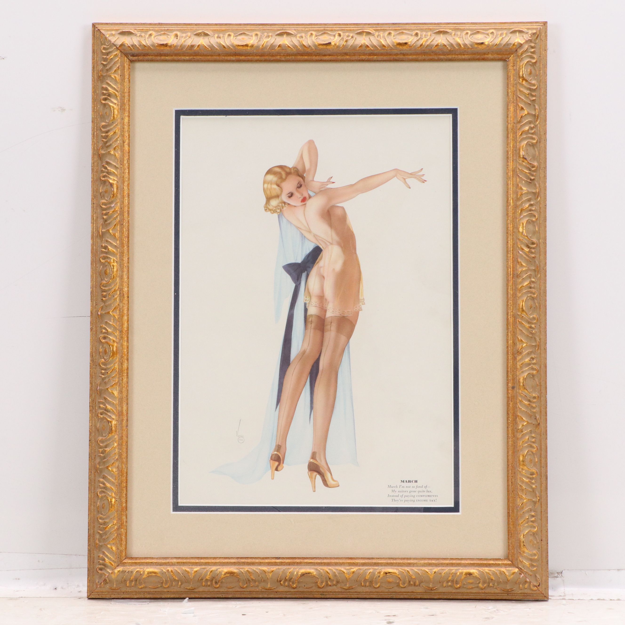 After Alberto Vargas Mid-Century Pinup Calendar Pages