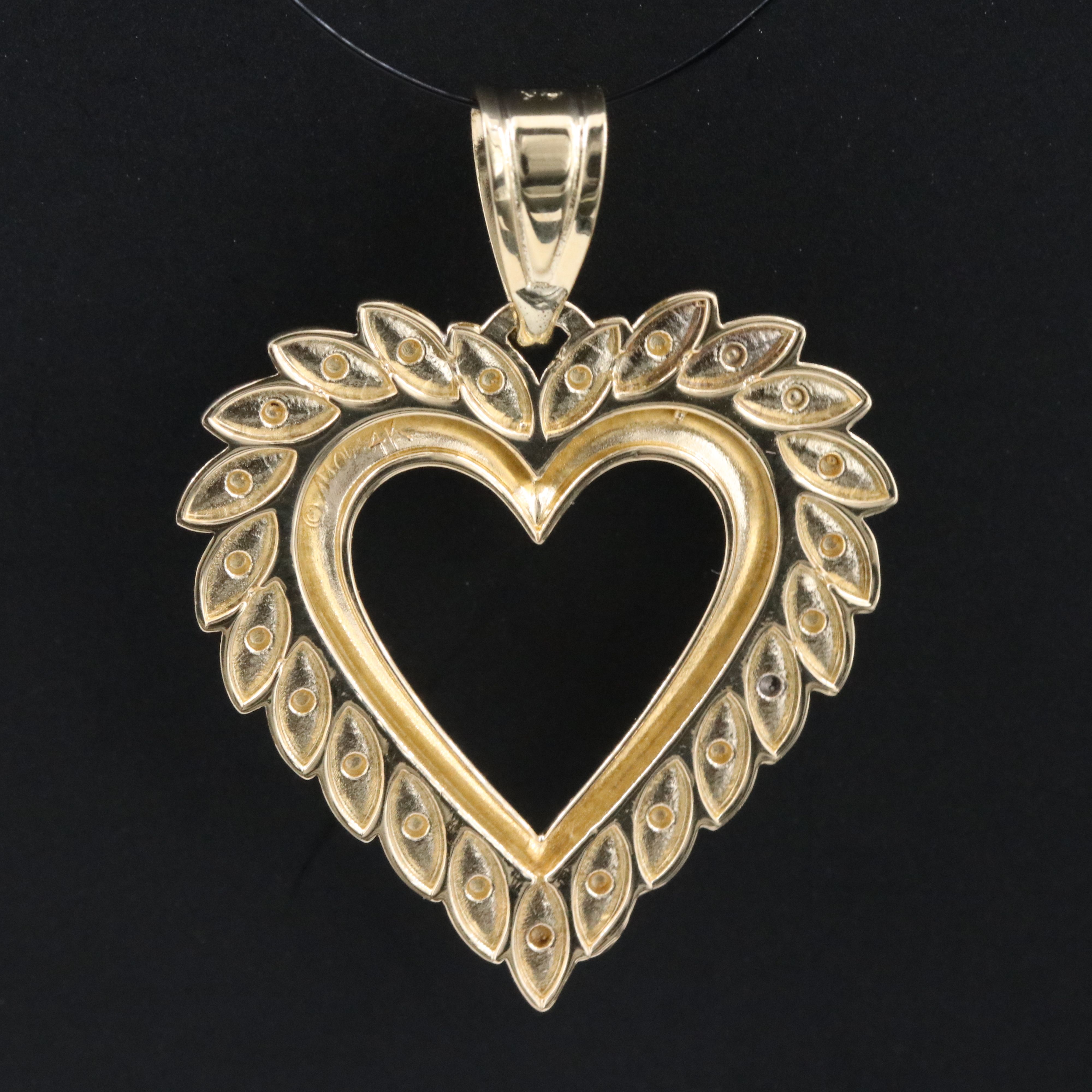 Michael Anthony 14K Two-Tone Heart Pendant with Diamond Accent