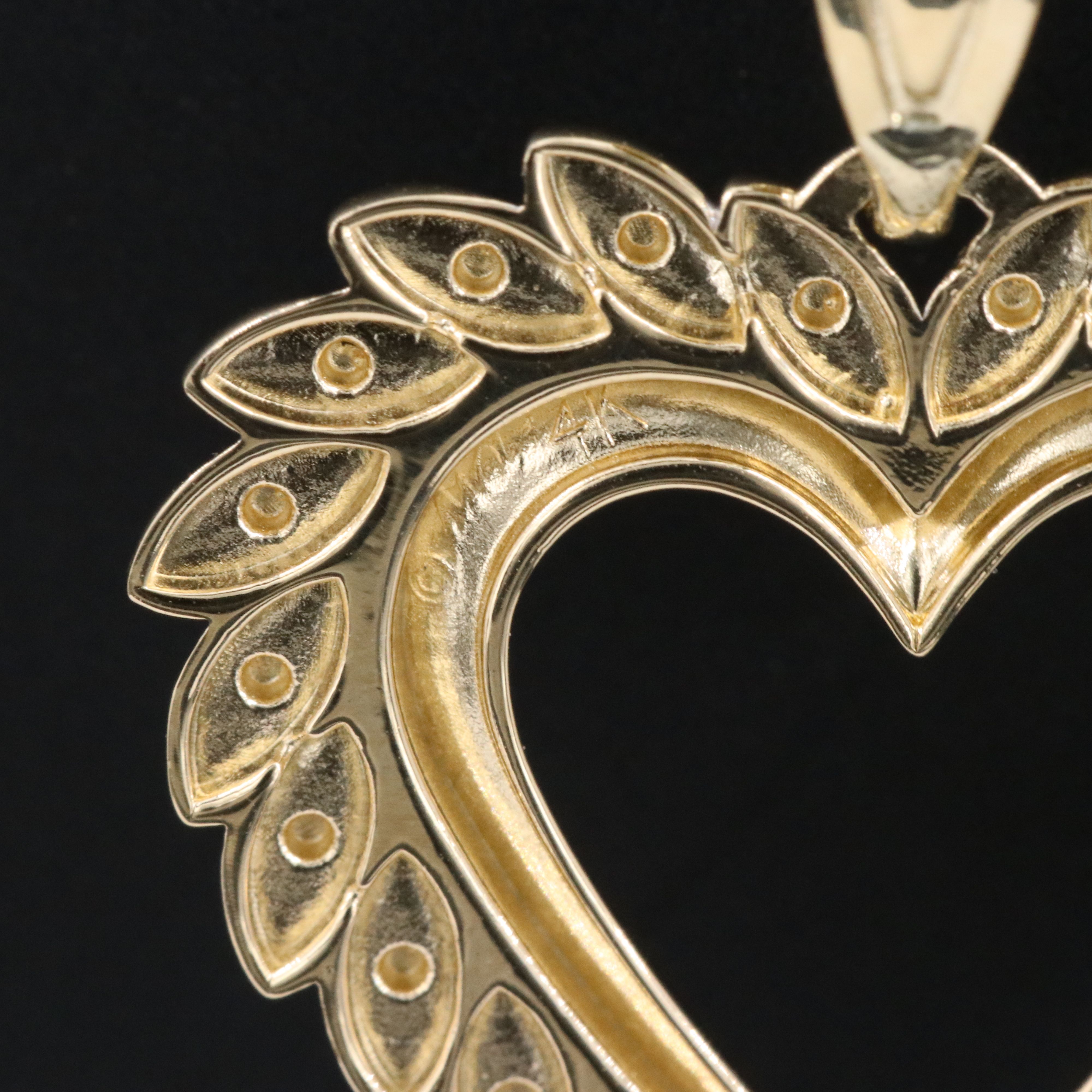 Michael Anthony 14K Two-Tone Heart Pendant with Diamond Accent