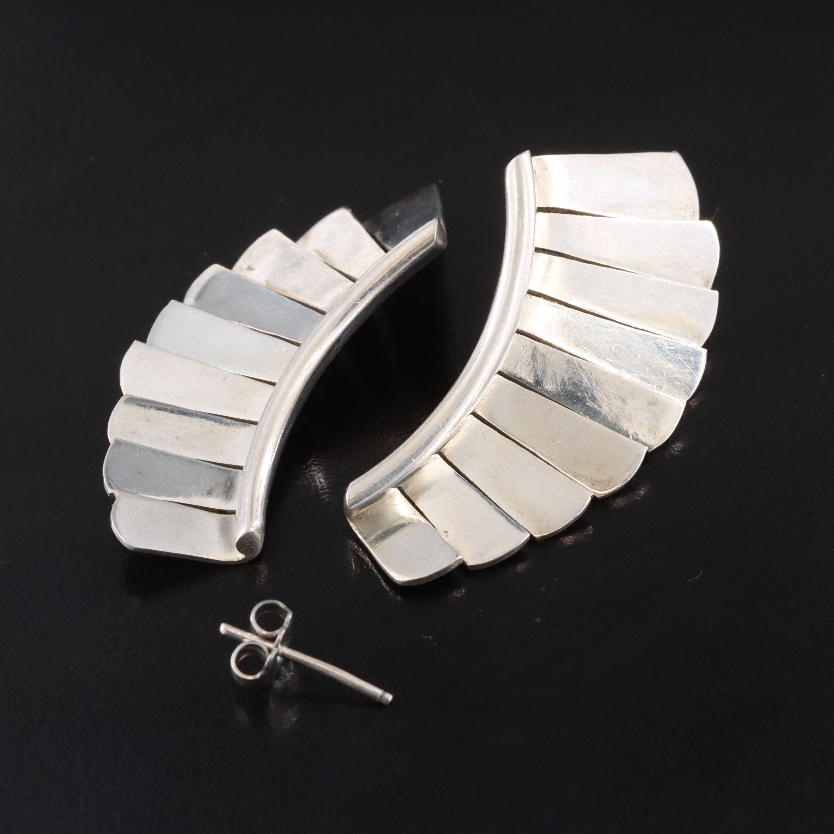 Mexican Sterling Wing Earrings