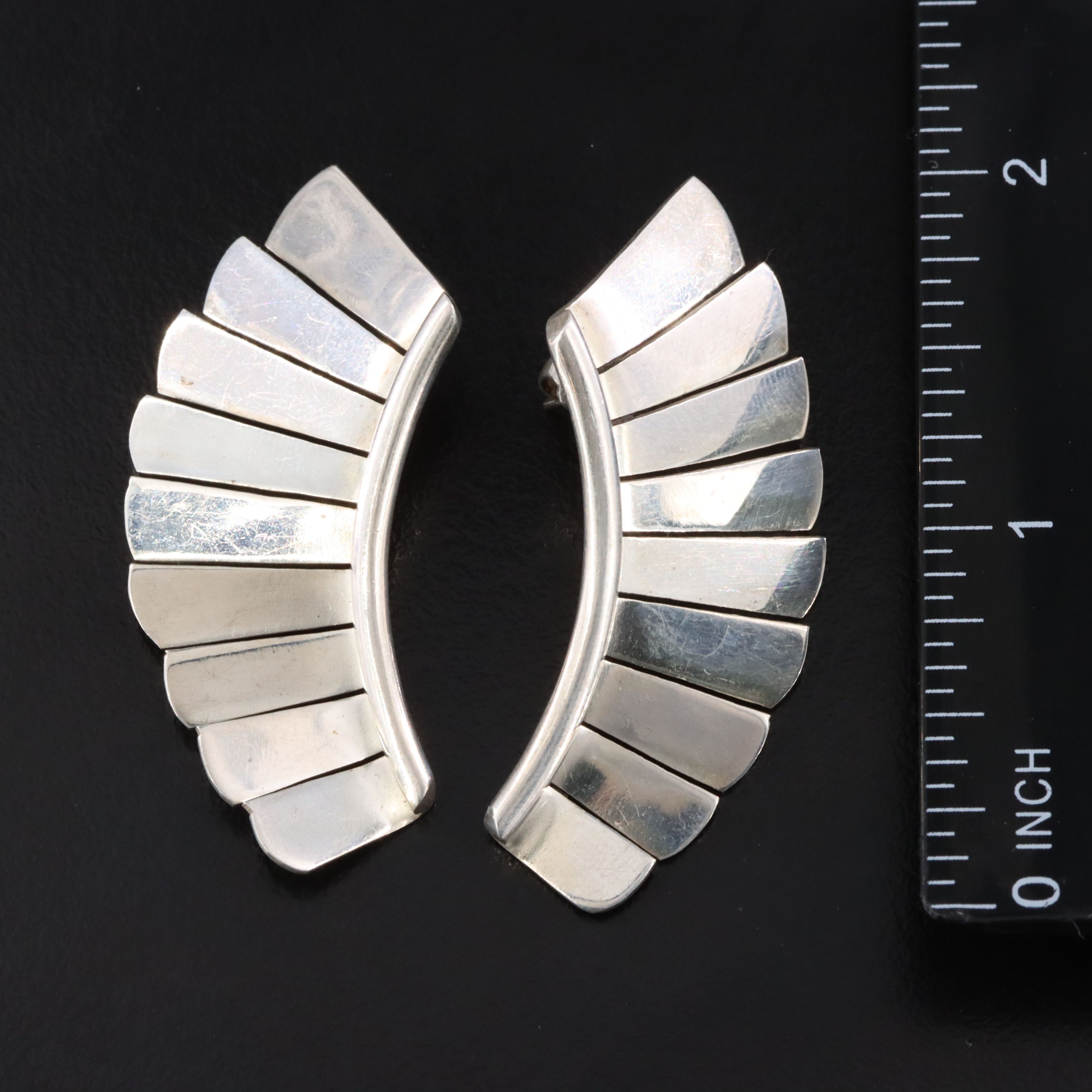 Mexican Sterling Wing Earrings