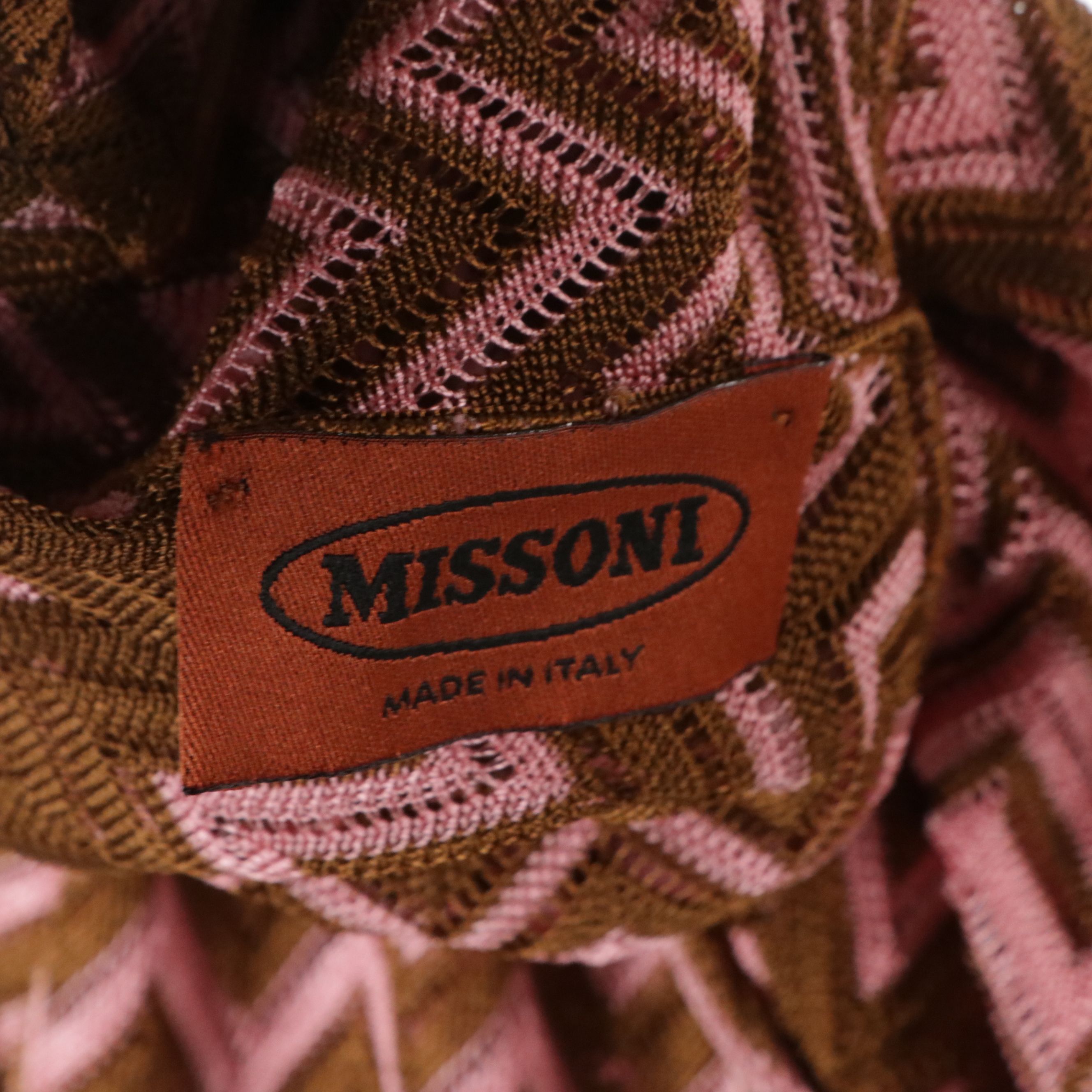 Missoni Pink & Brown Zigzag Knit Cover-Up Dress