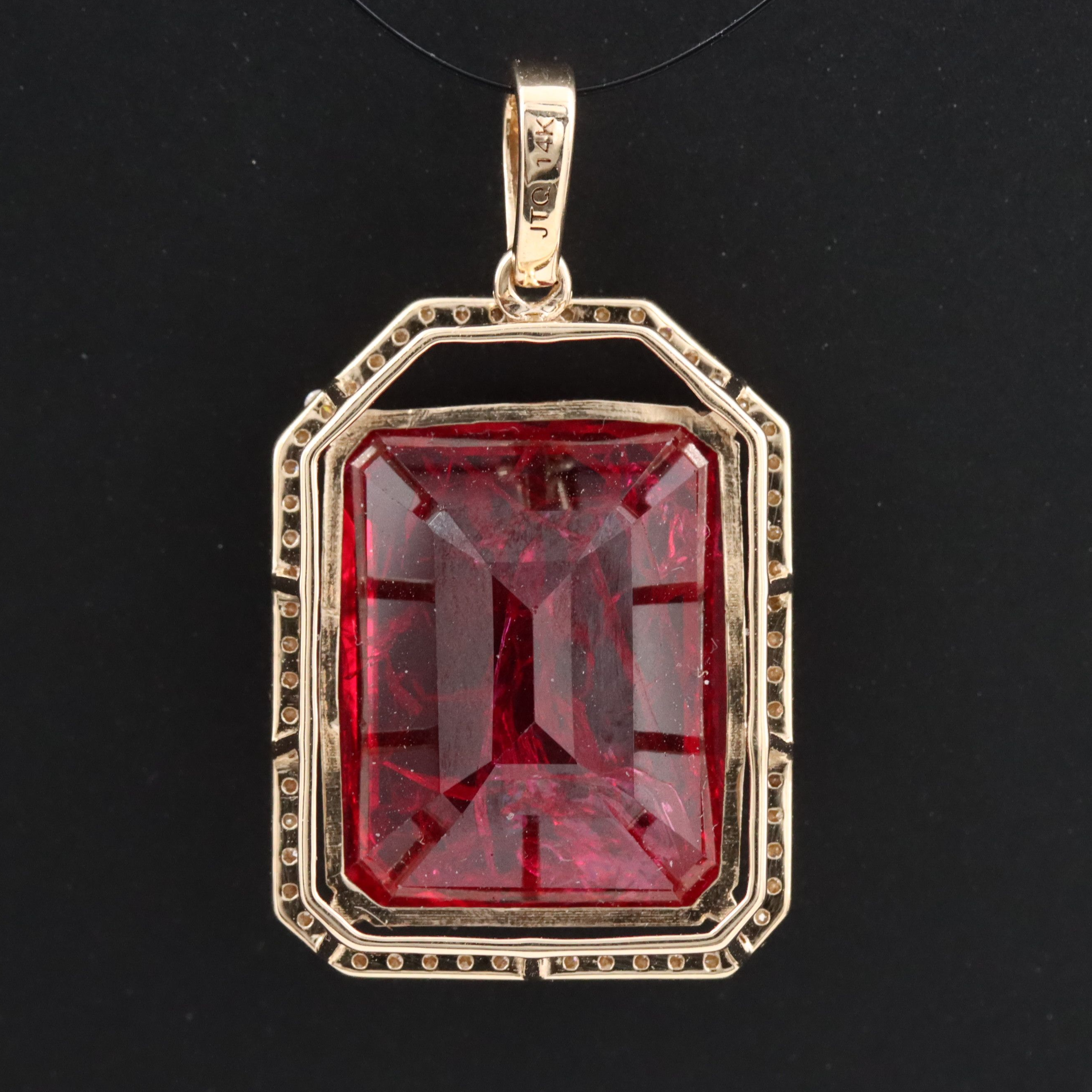 14K 15.37 CT Ruby and Moissanite Pendant