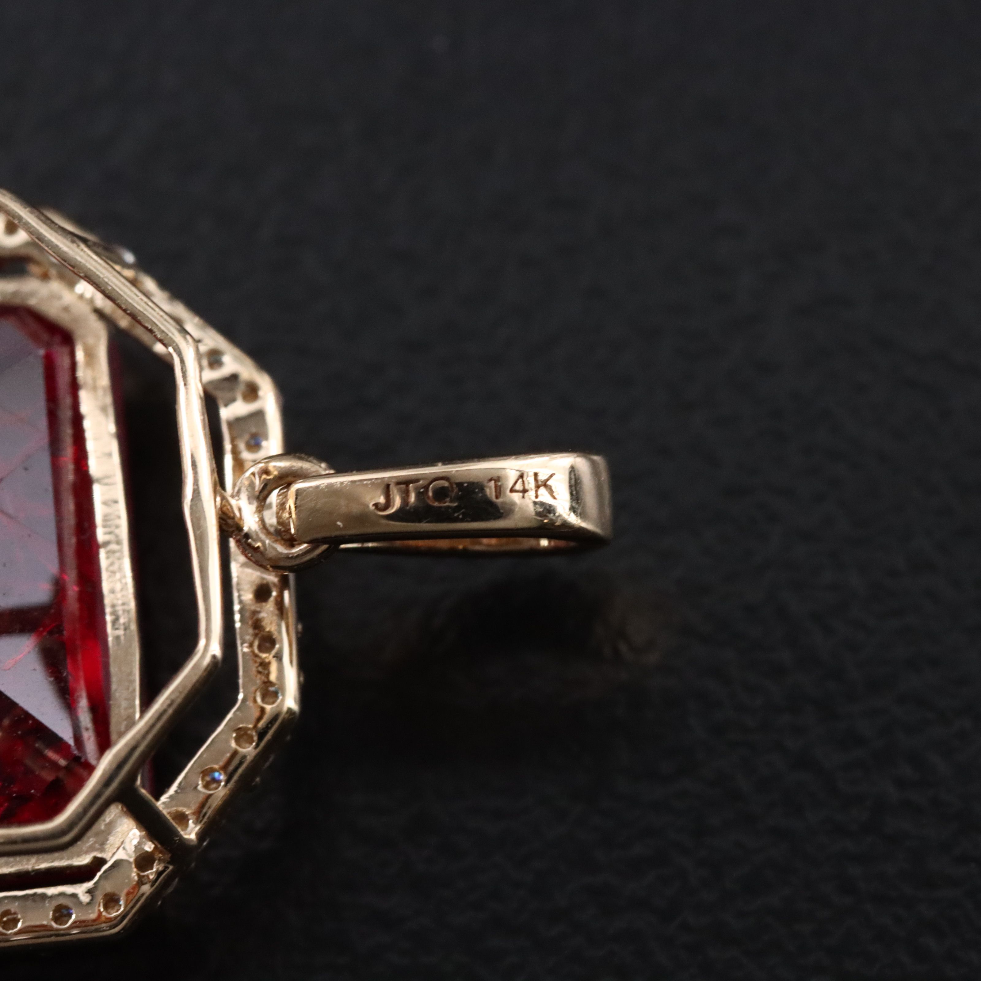 14K 15.37 CT Ruby and Moissanite Pendant