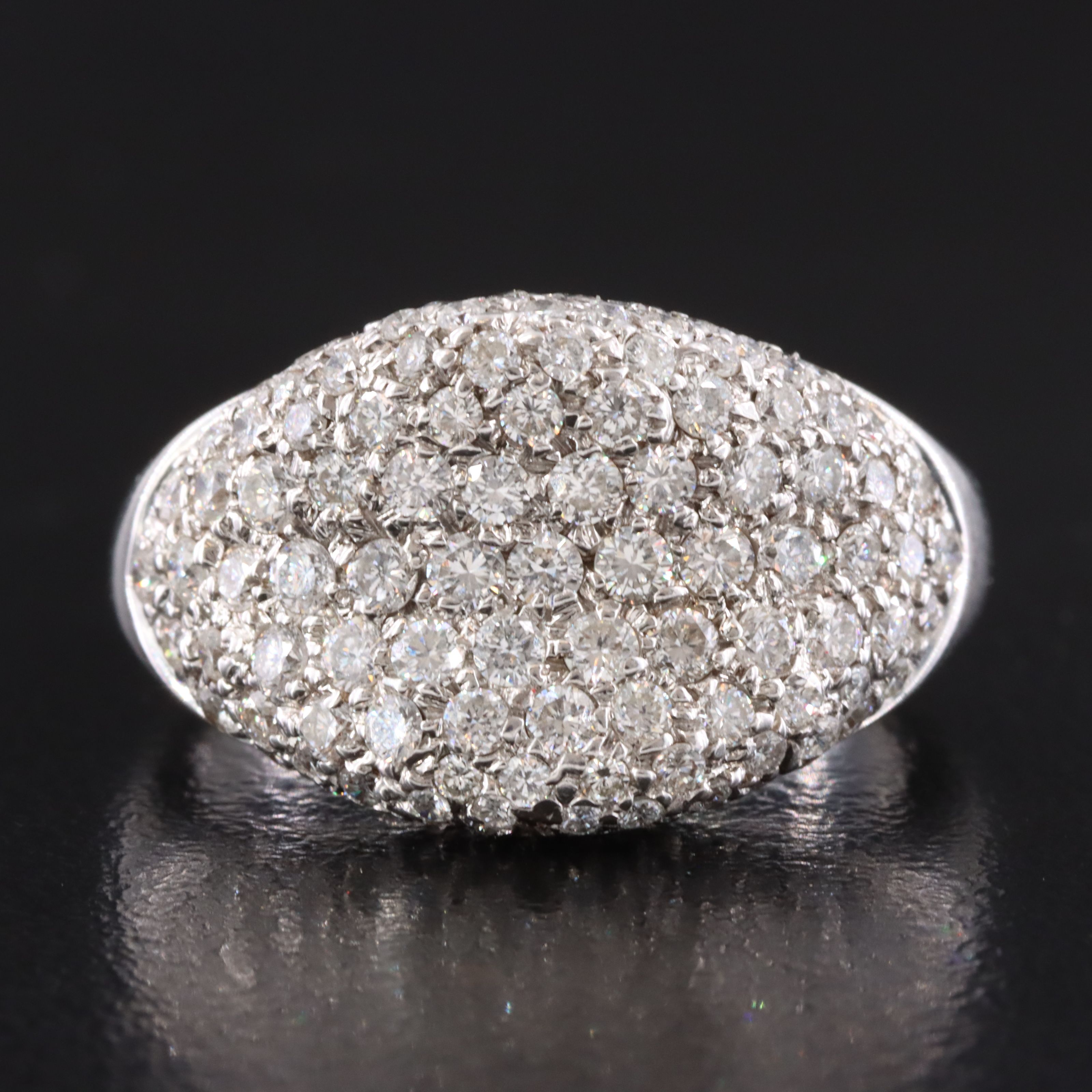 18K 1.60 CTW Pavé Diamond Saddle Ring