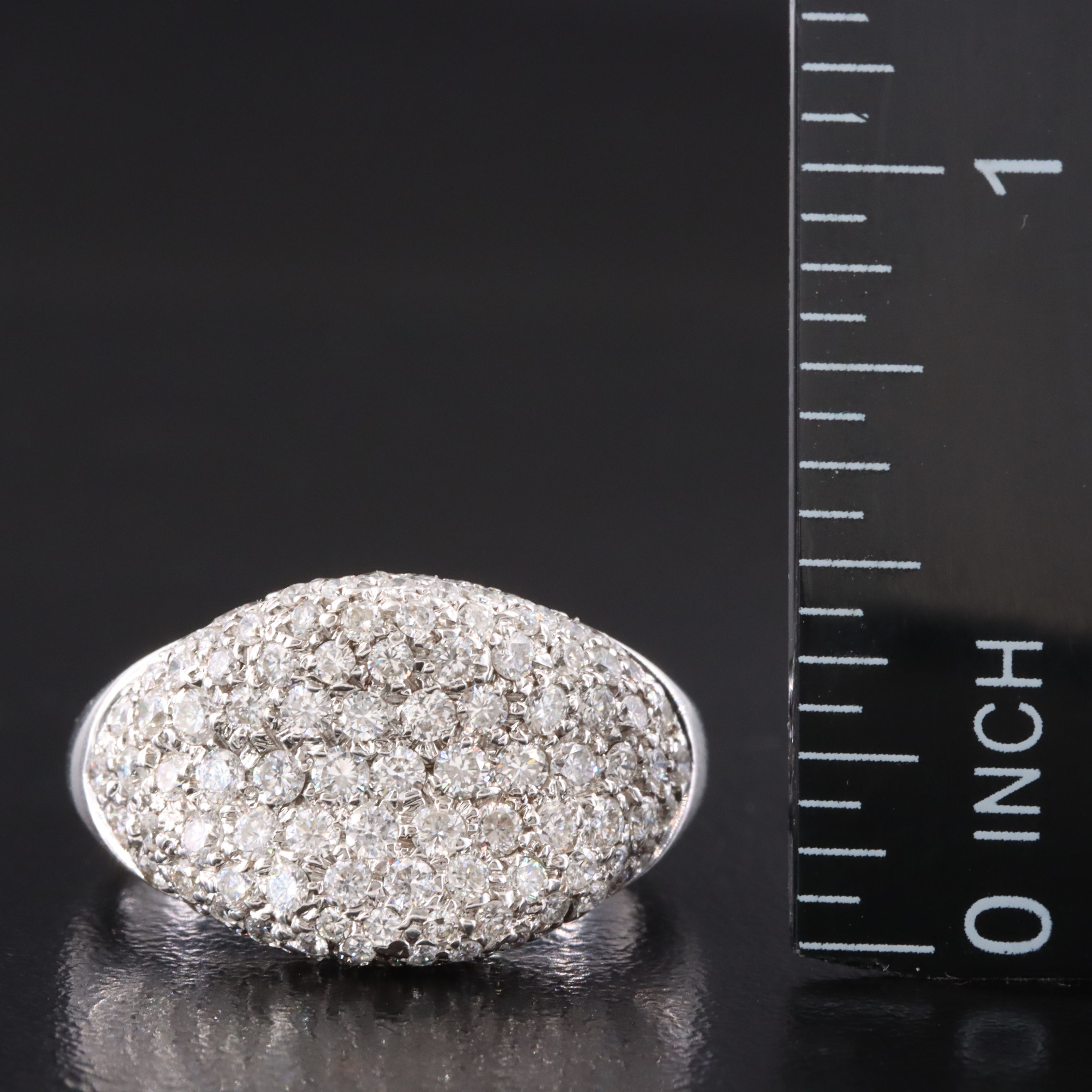 18K 1.60 CTW Pavé Diamond Saddle Ring