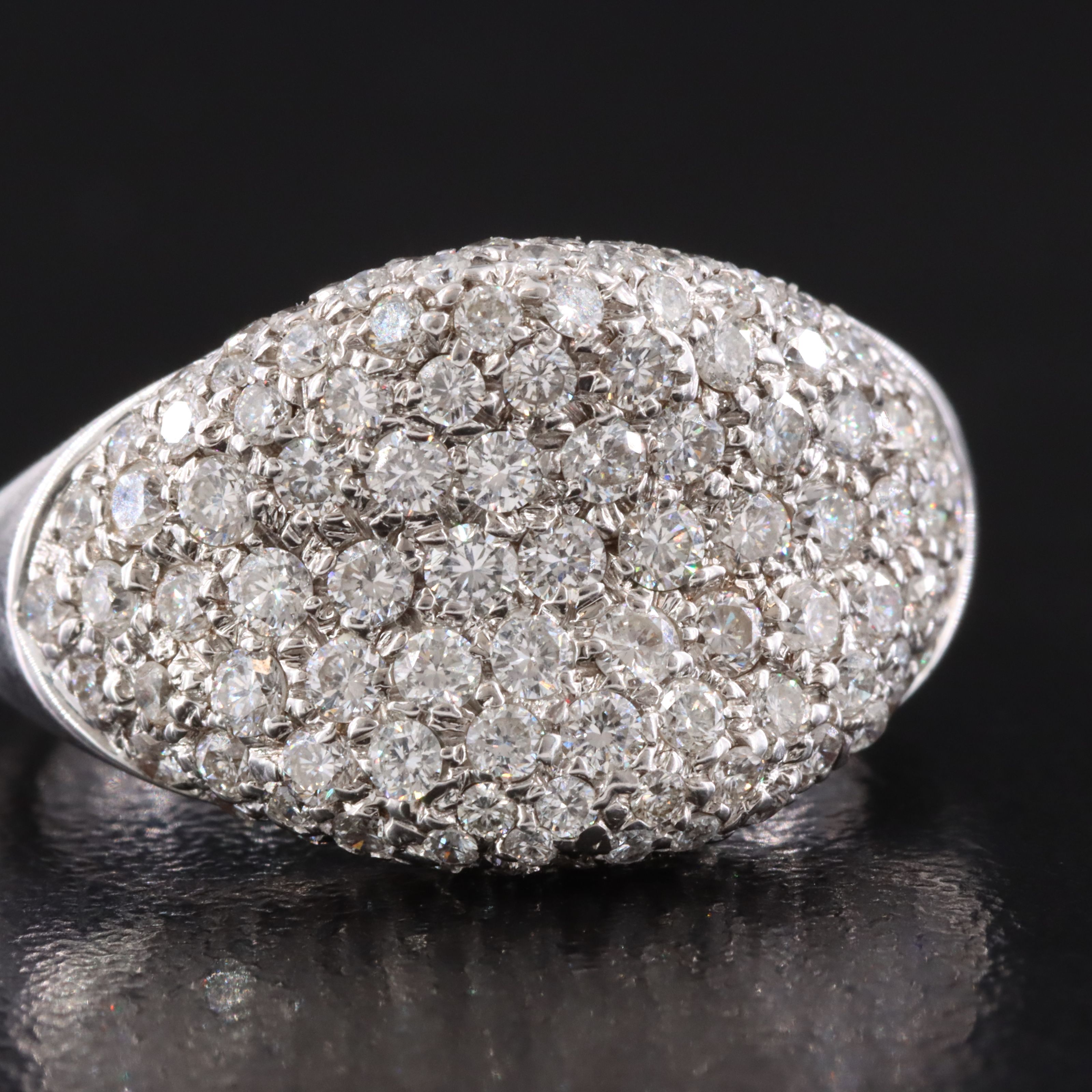 18K 1.60 CTW Pavé Diamond Saddle Ring