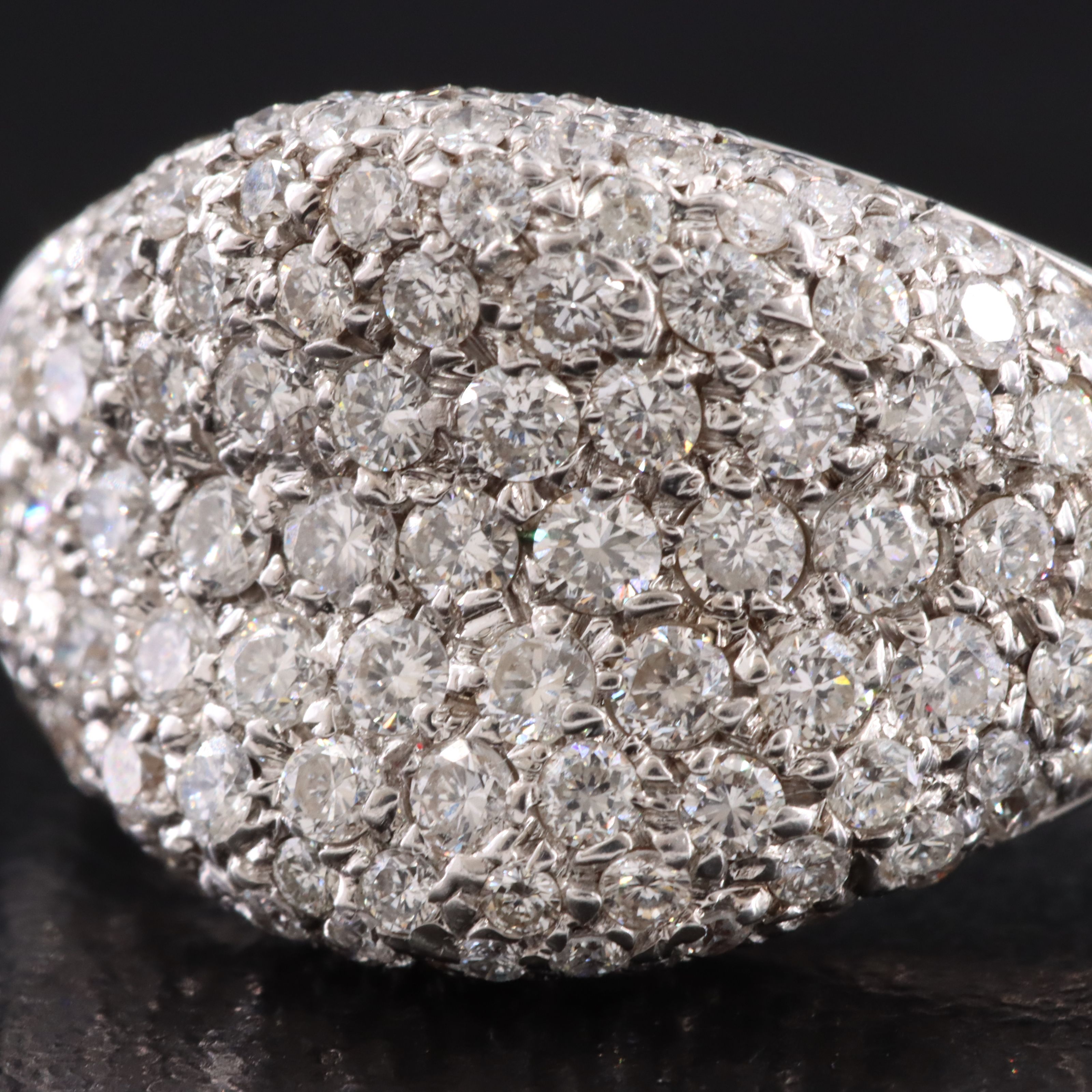18K 1.60 CTW Pavé Diamond Saddle Ring
