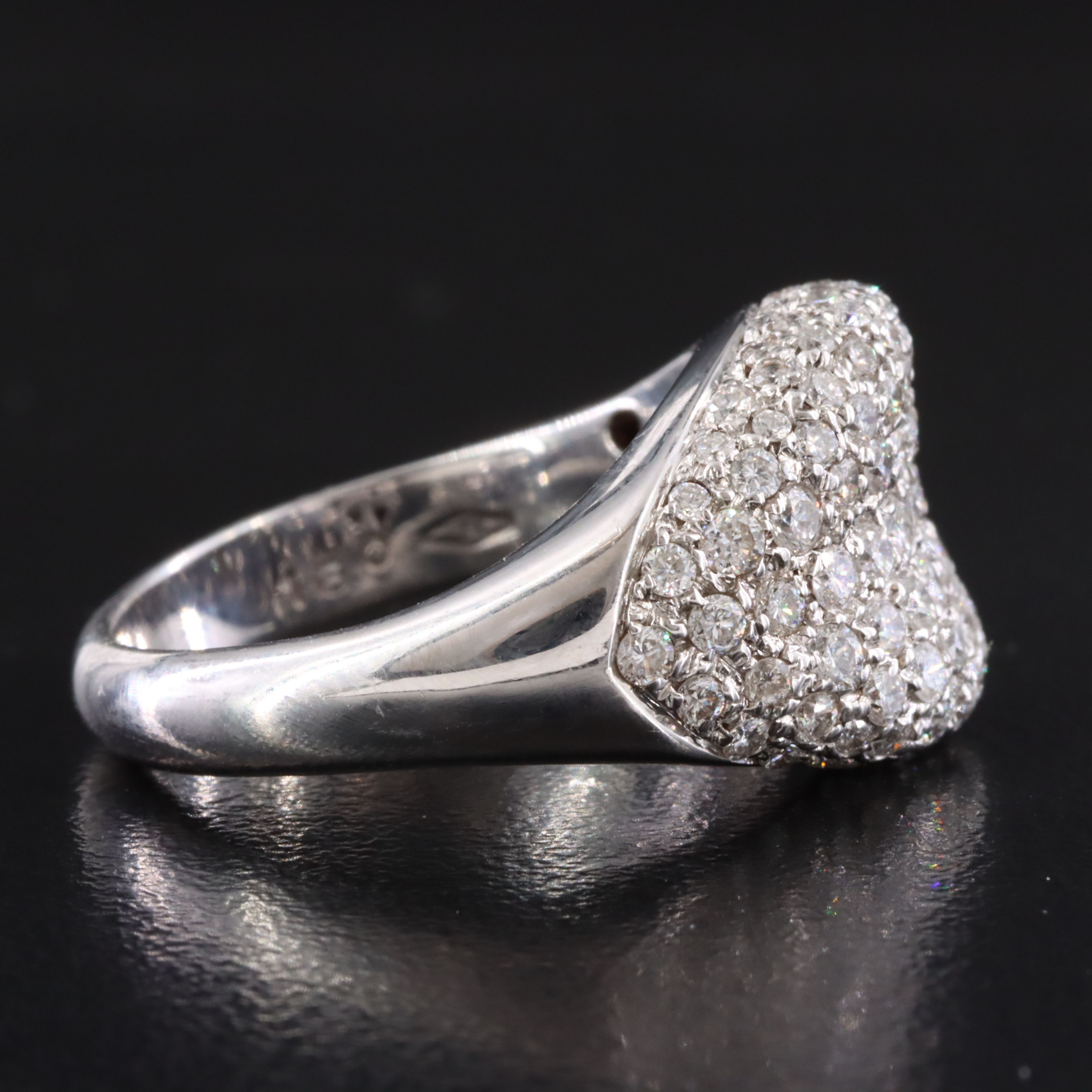 18K 1.60 CTW Pavé Diamond Saddle Ring