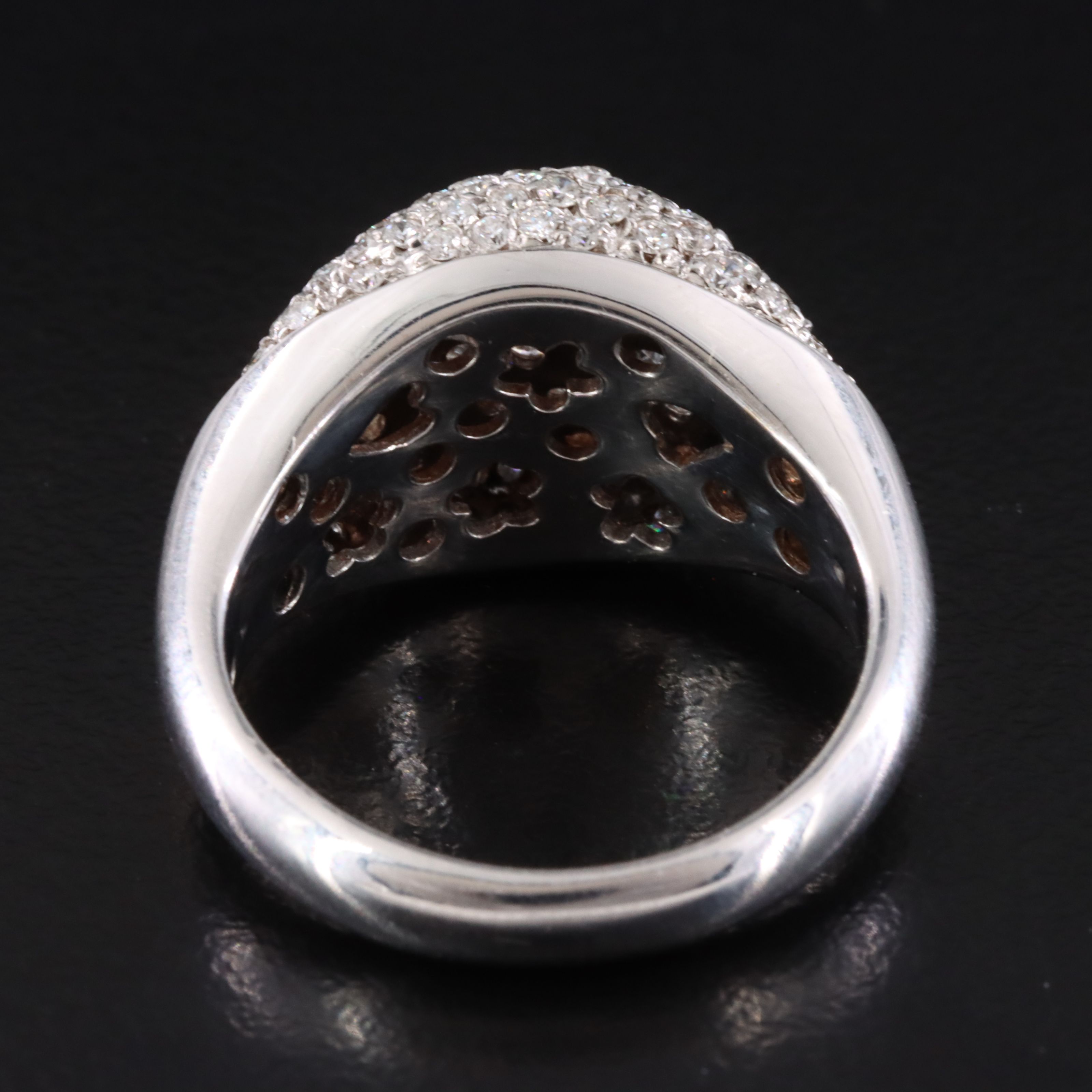 18K 1.60 CTW Pavé Diamond Saddle Ring