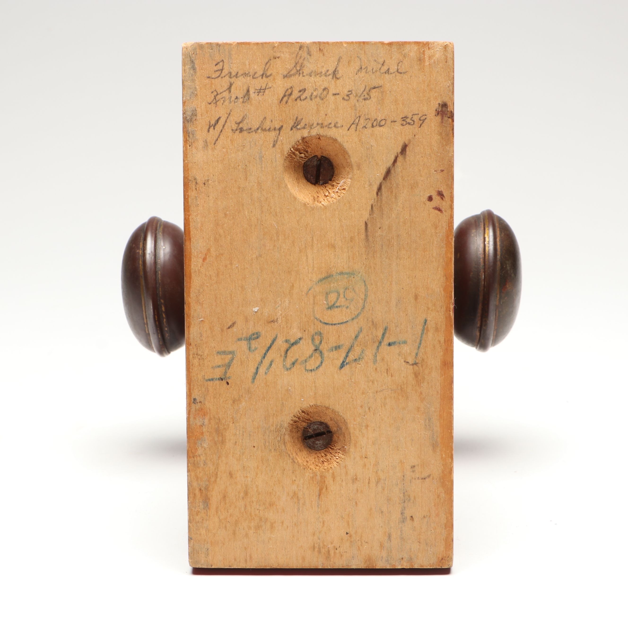 Corbin Doorknob Display with Other Salvaged Hardware, Late 19th/Early 20th C.