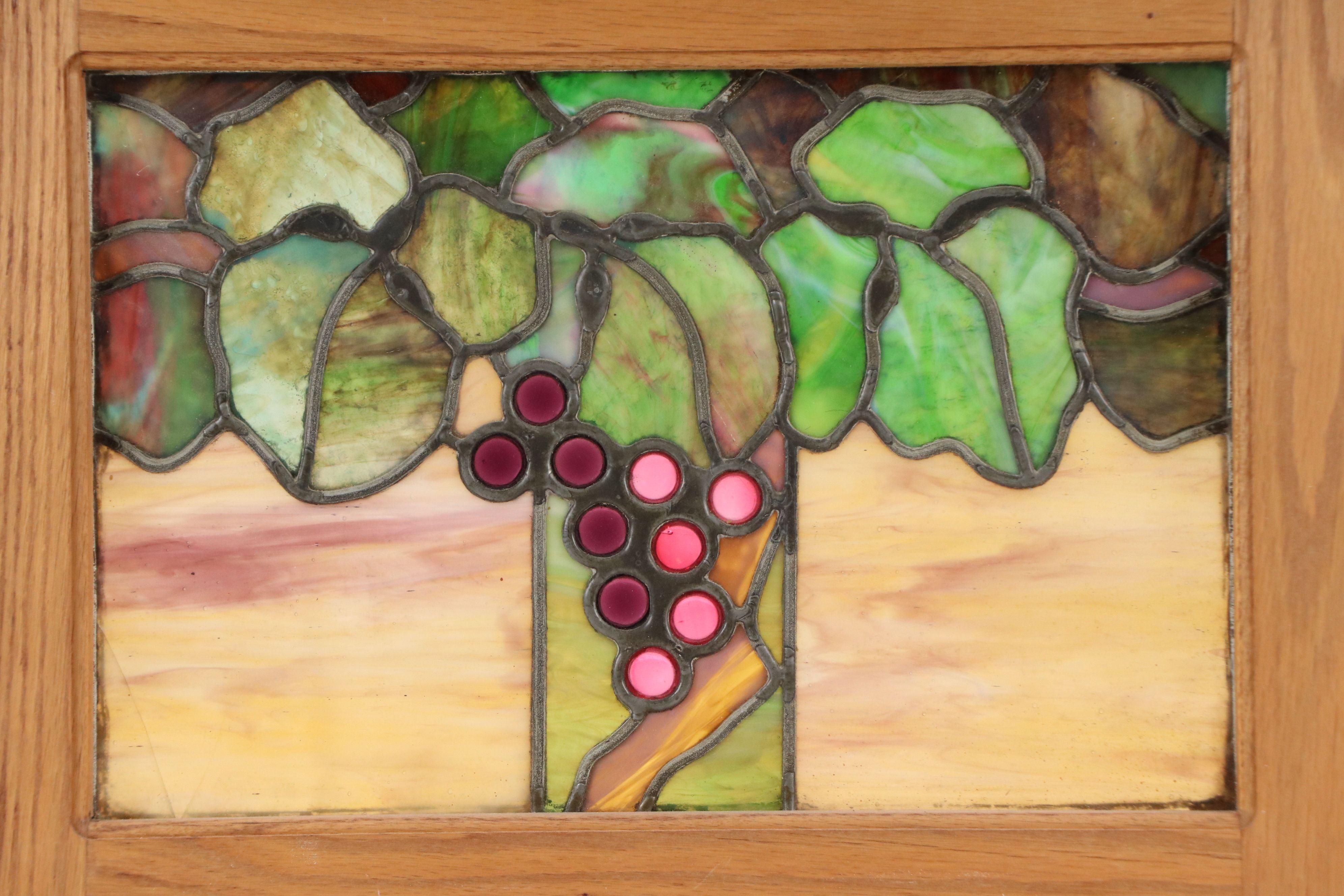 Edwardian Stained Glass Window Panel, Mid-20th Century