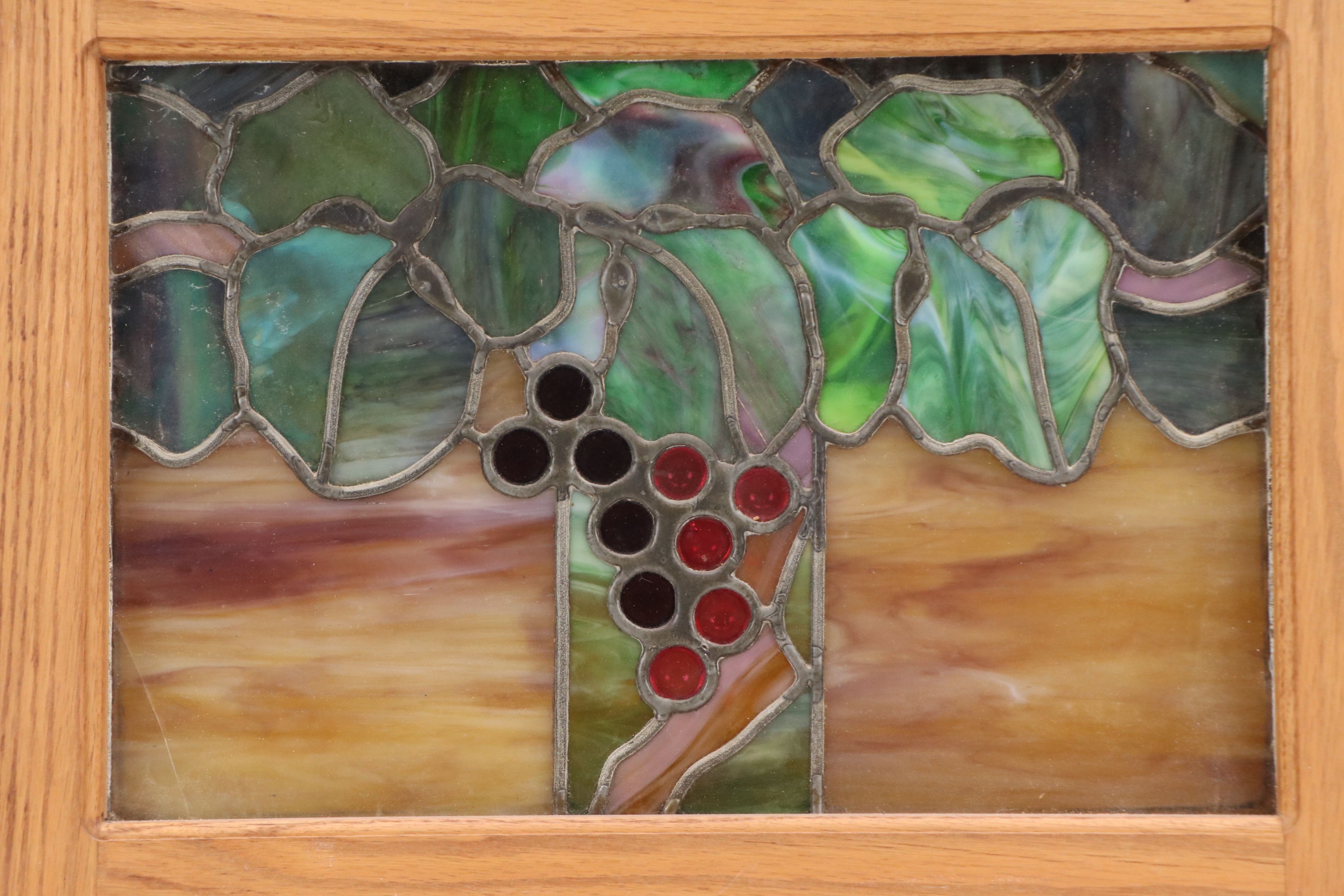 Edwardian Stained Glass Window Panel, Mid-20th Century