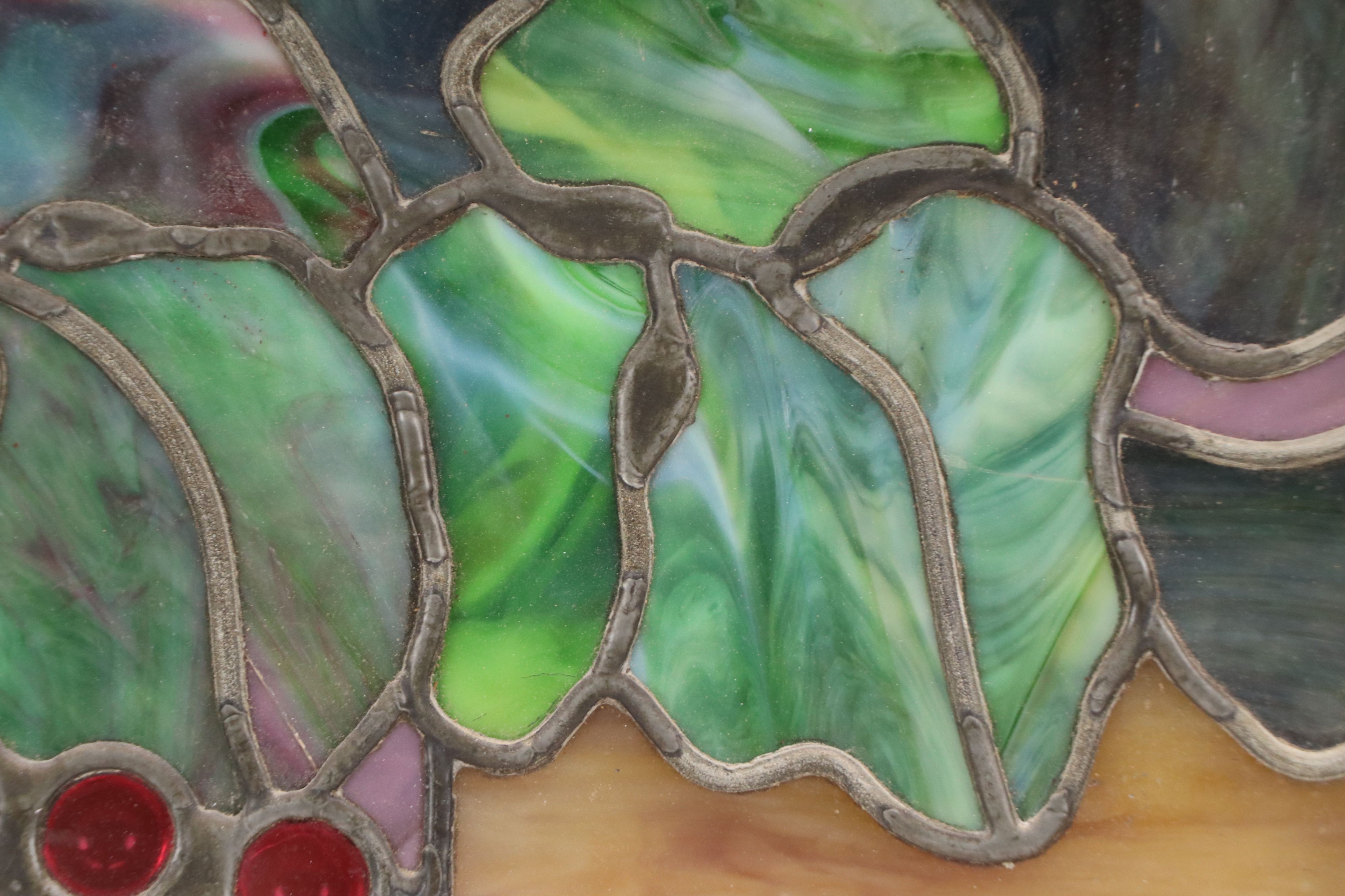 Edwardian Stained Glass Window Panel, Mid-20th Century