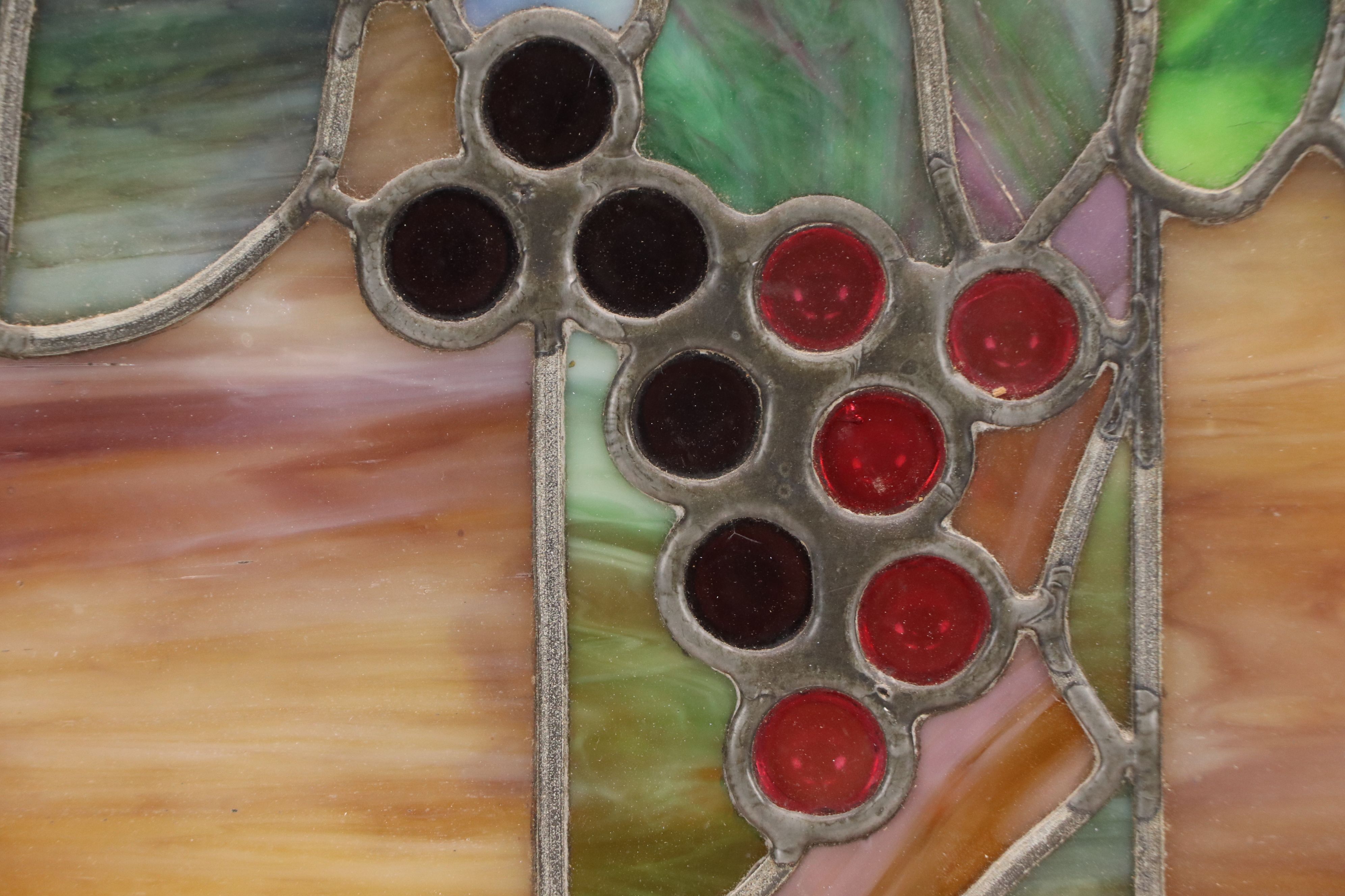 Edwardian Stained Glass Window Panel, Mid-20th Century