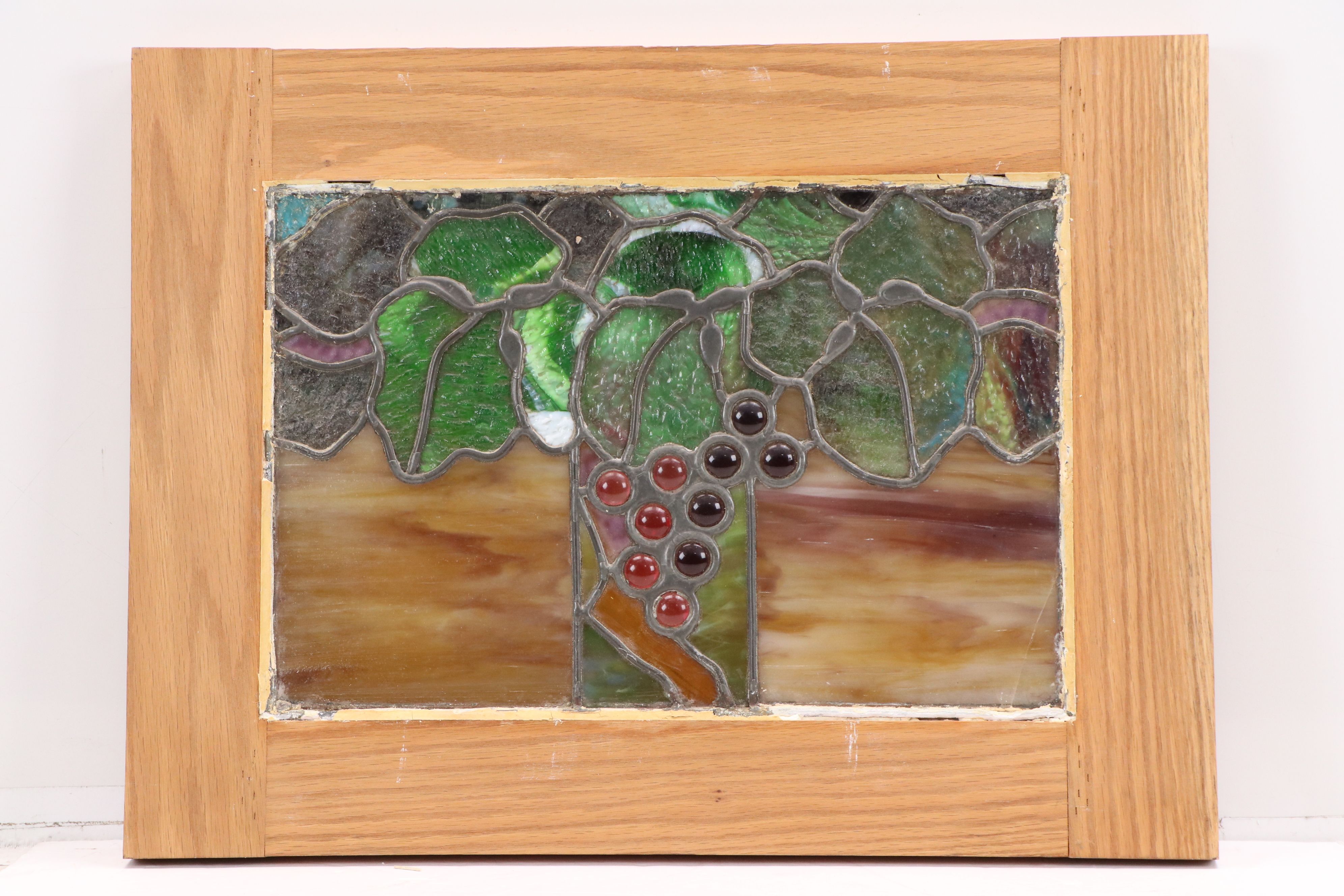 Edwardian Stained Glass Window Panel, Mid-20th Century