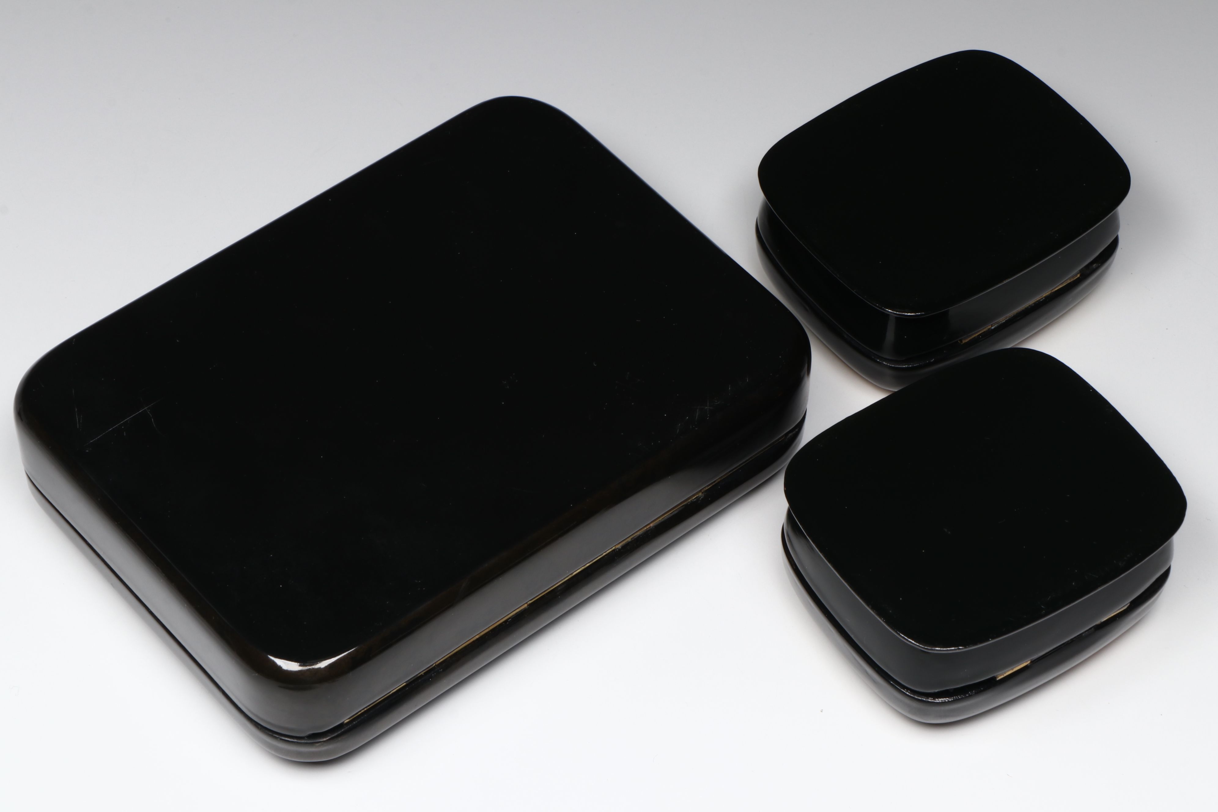 Russian Fedoskino Hand-Painted Equine Lacquerware Boxes