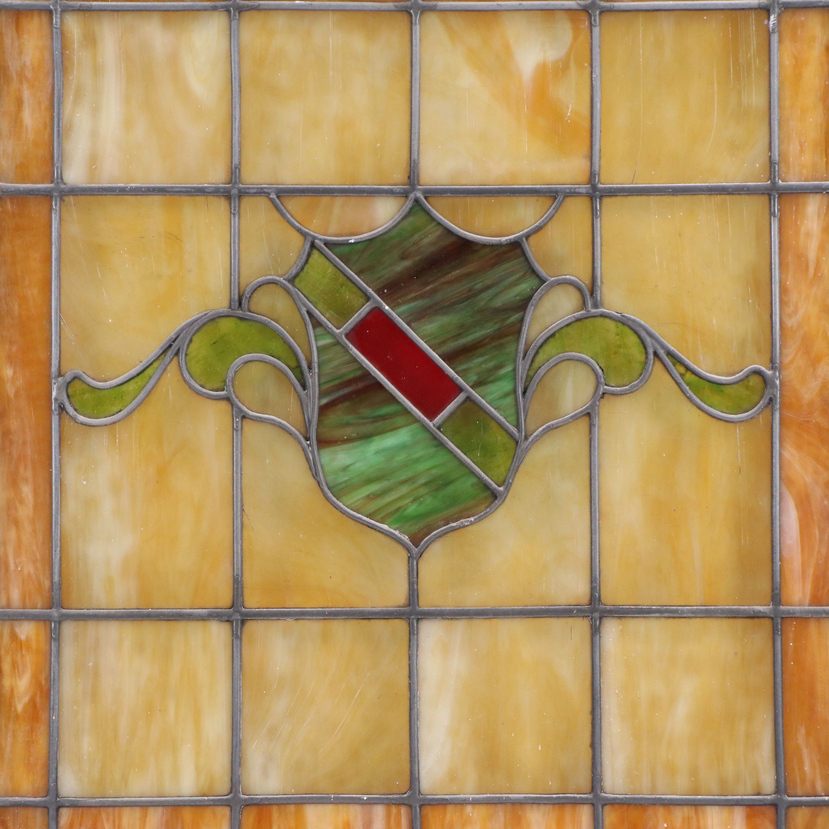 Edwardian Hanging Stained Glass, Late 19th to Early 20th Century