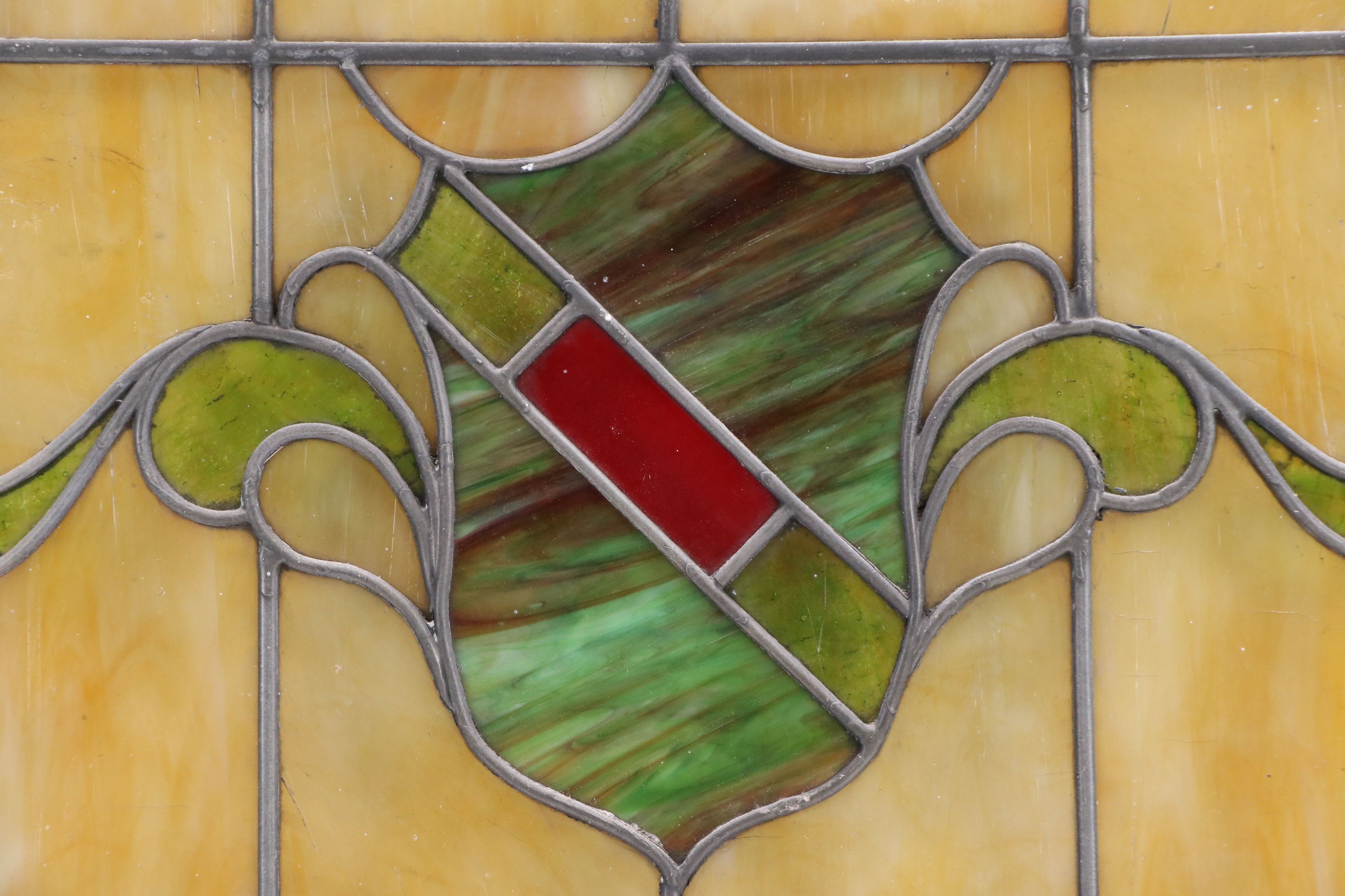 Edwardian Hanging Stained Glass, Late 19th to Early 20th Century
