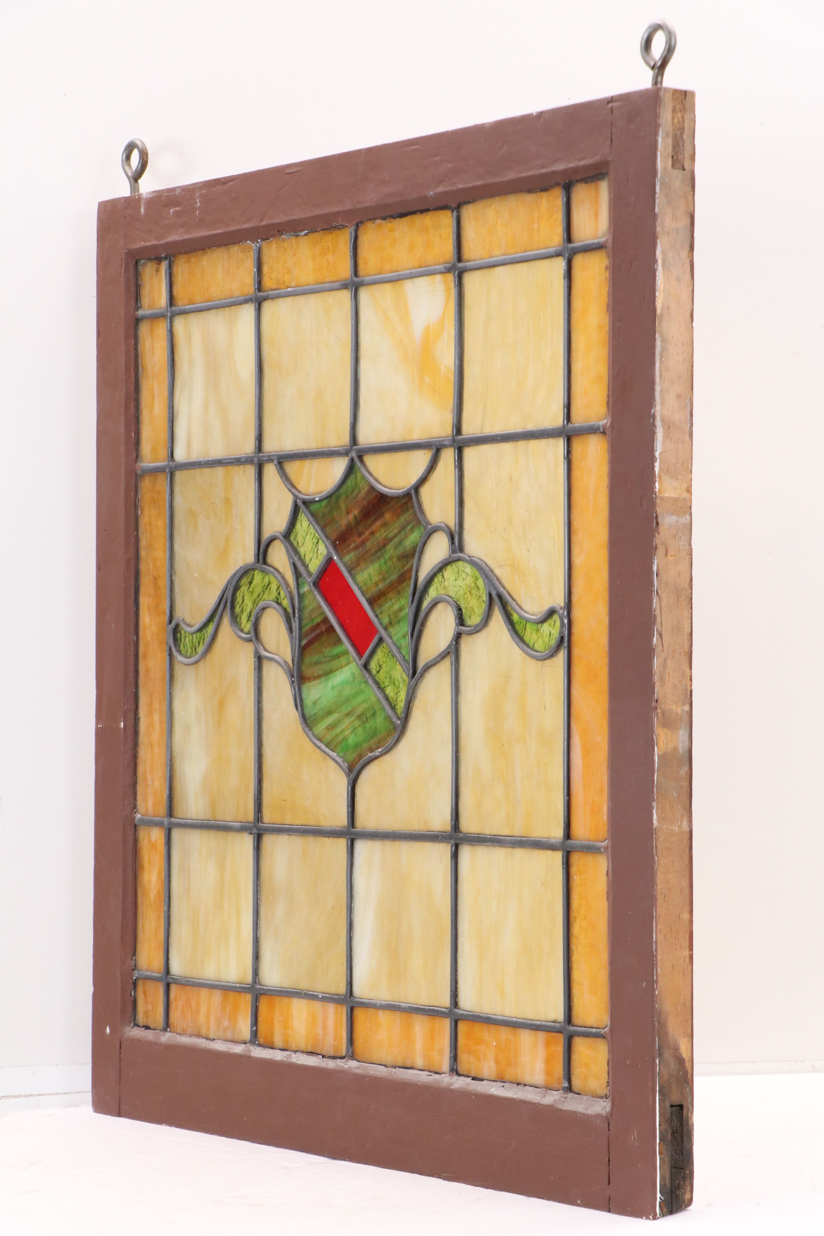 Edwardian Hanging Stained Glass, Late 19th to Early 20th Century