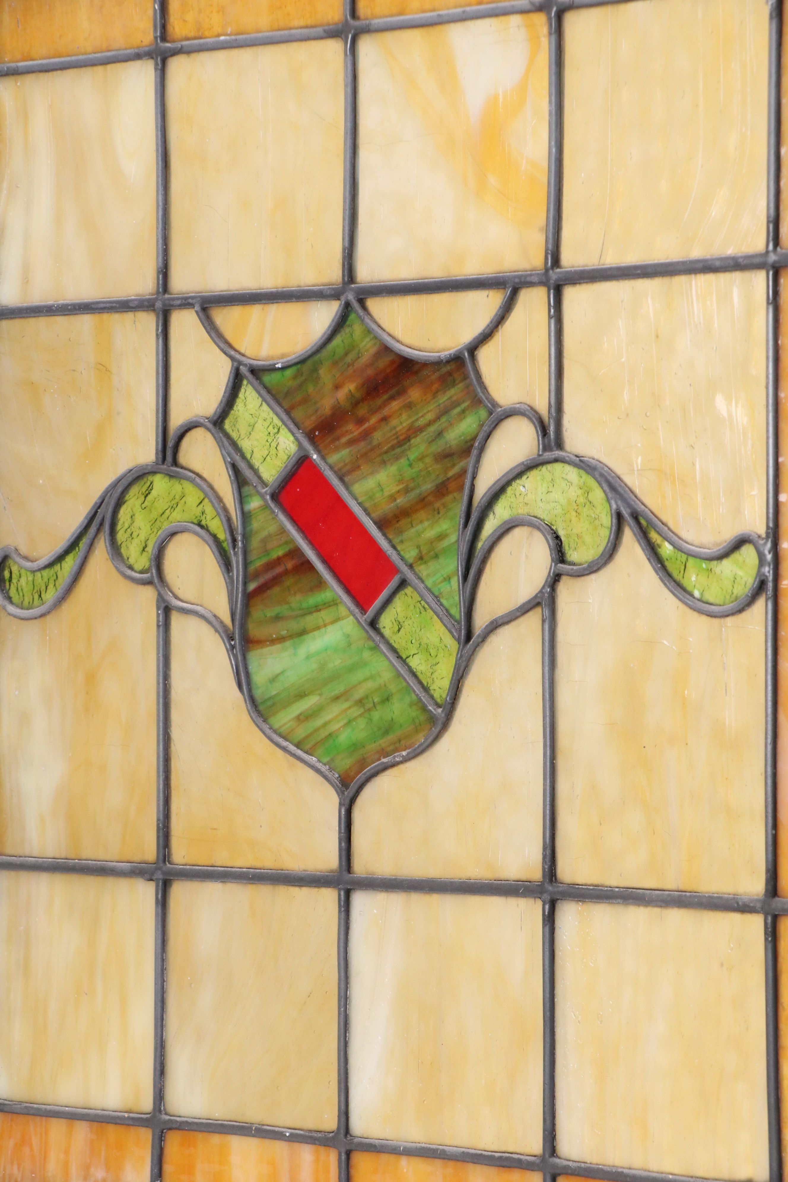 Edwardian Hanging Stained Glass, Late 19th to Early 20th Century
