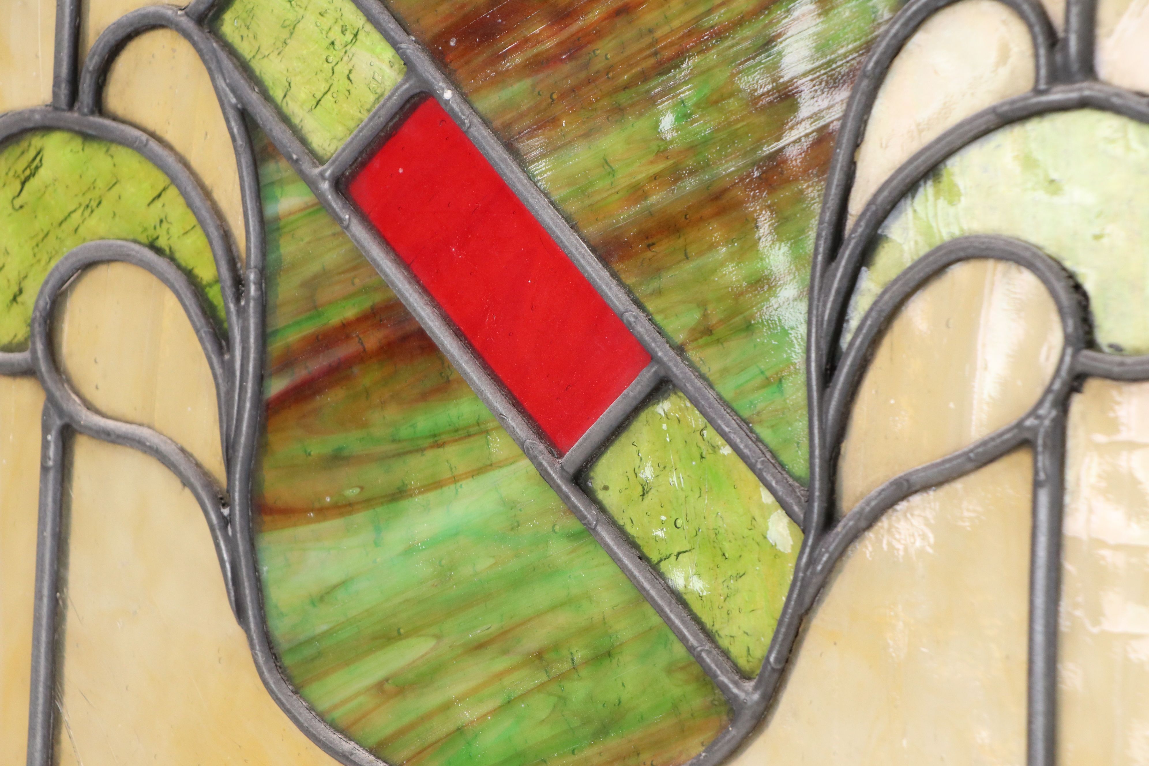 Edwardian Hanging Stained Glass, Late 19th to Early 20th Century