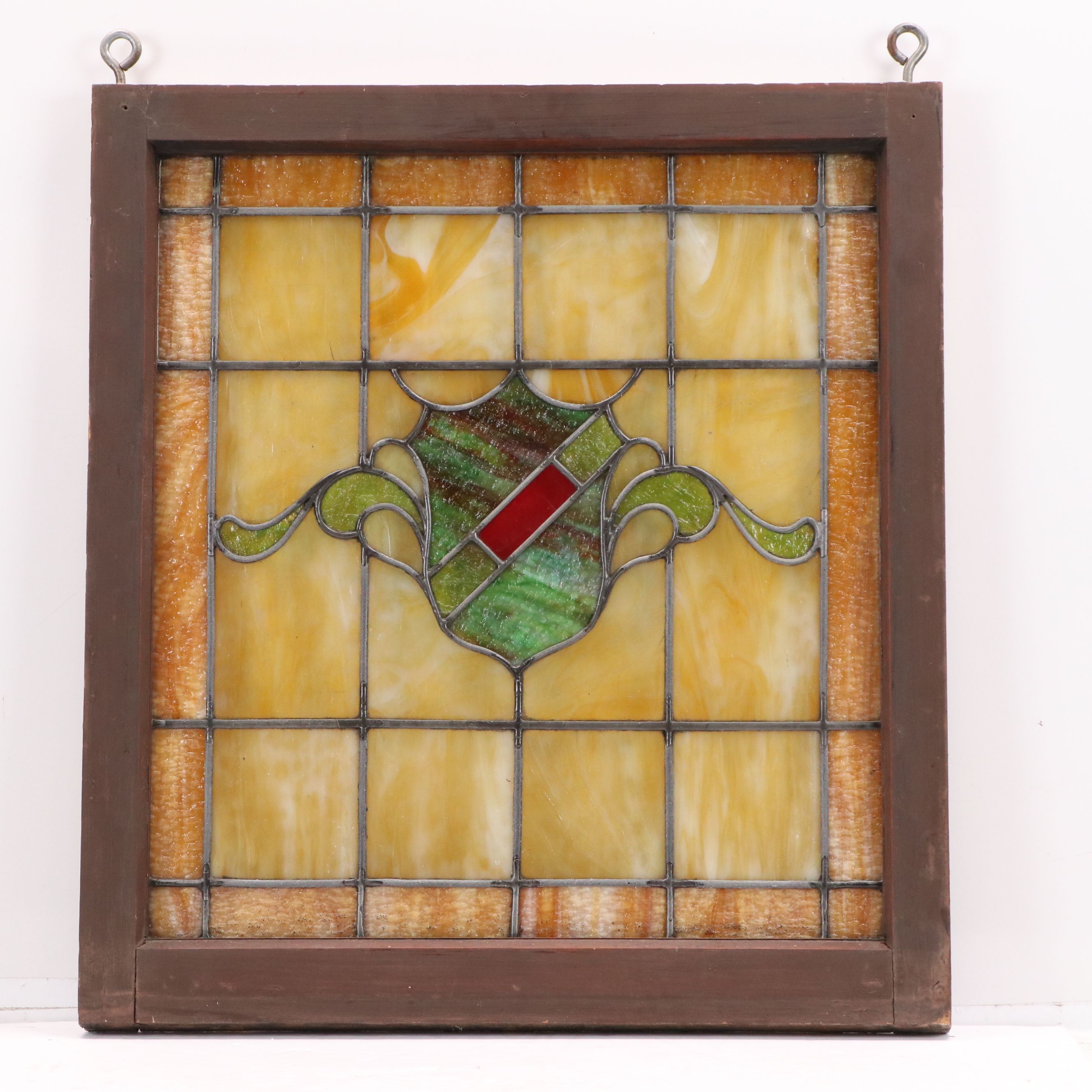 Edwardian Hanging Stained Glass, Late 19th to Early 20th Century