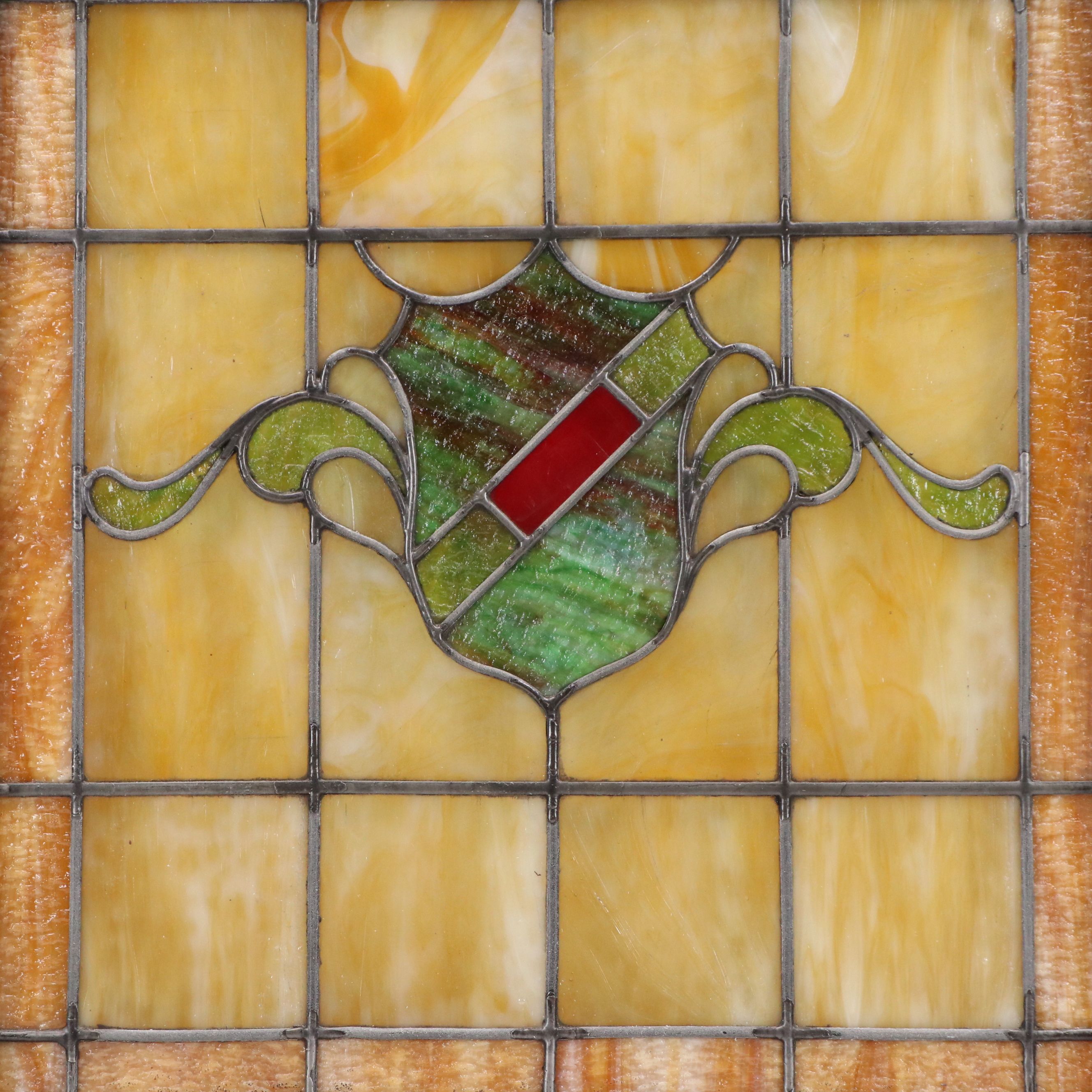 Edwardian Hanging Stained Glass, Late 19th to Early 20th Century