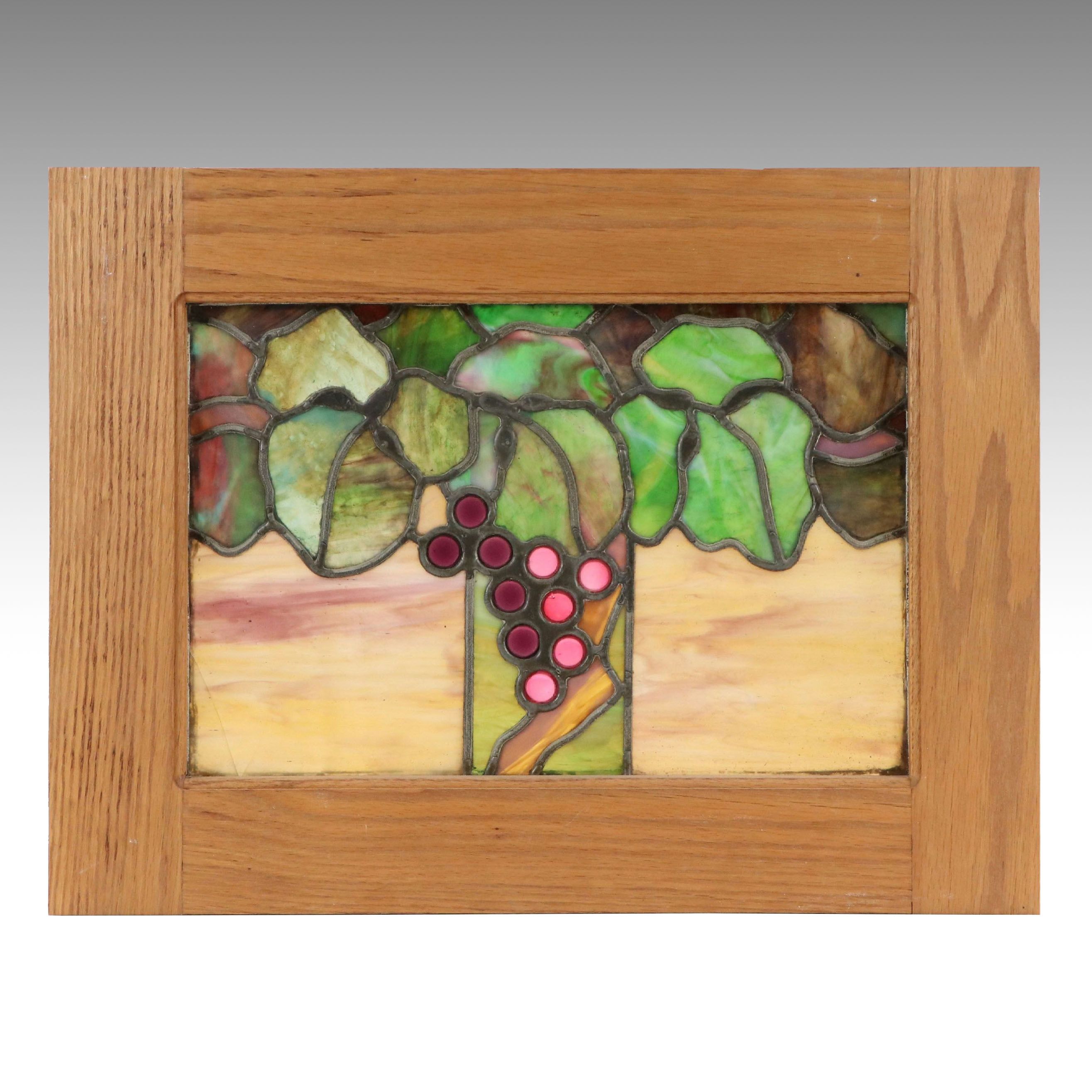 Edwardian Stained Glass Window Panel, Mid-20th Century