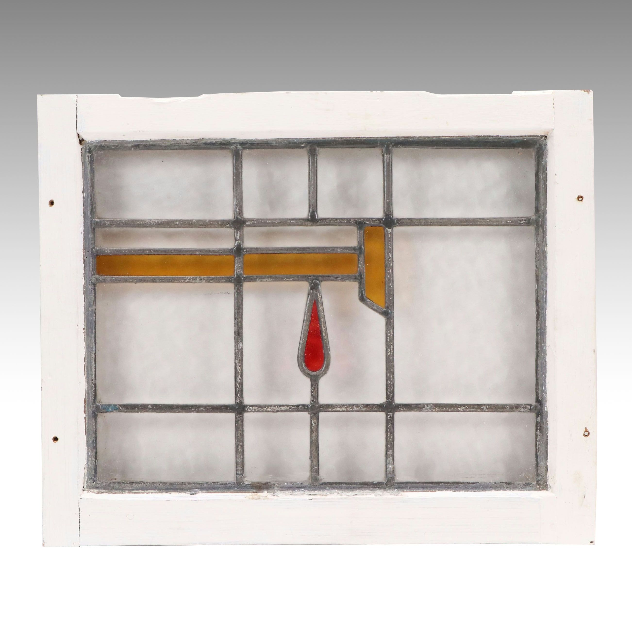Stained Glass Window Panel, Mid-20th Century