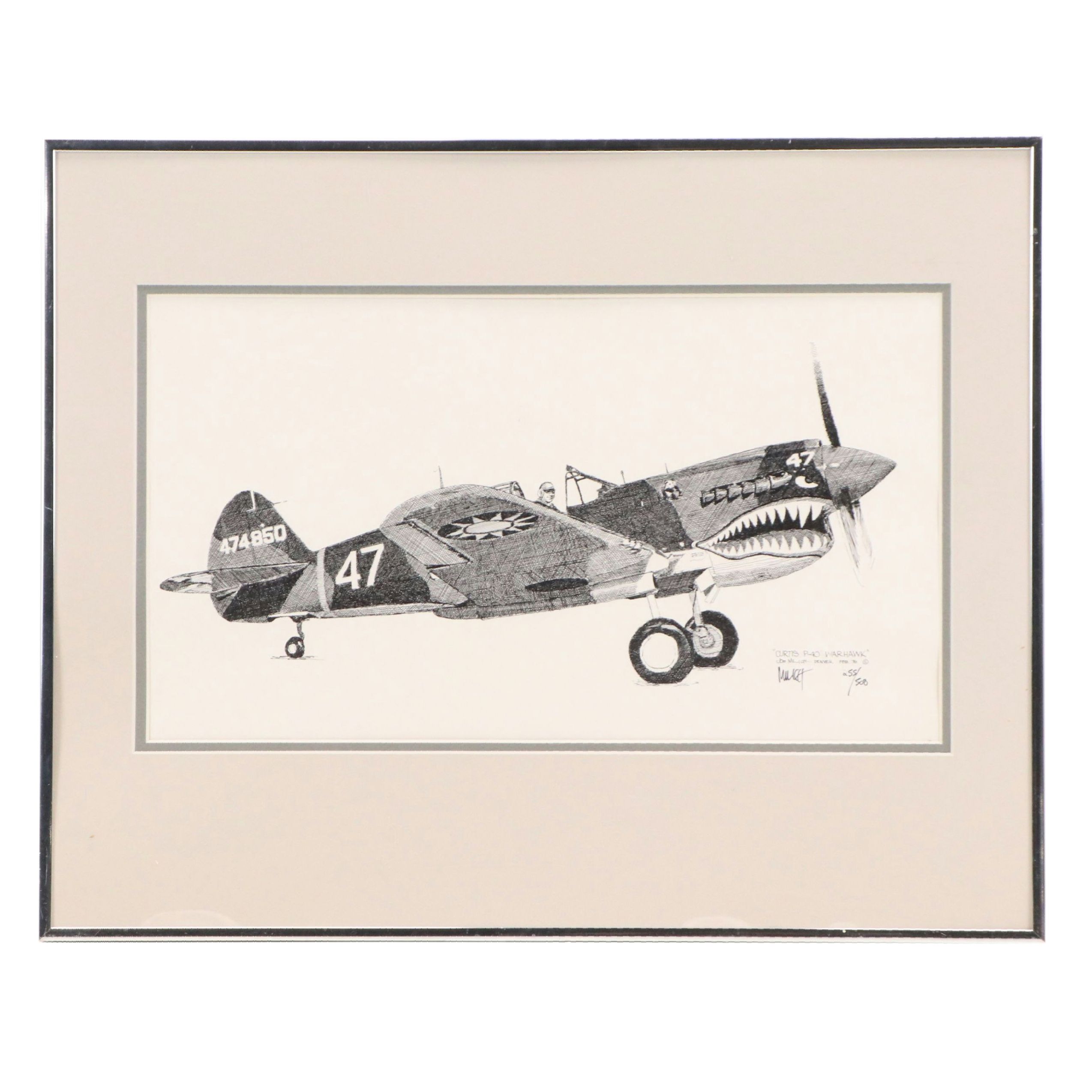 Joe Milich Lithograph "Curtis P-40 Warhawk," 1978