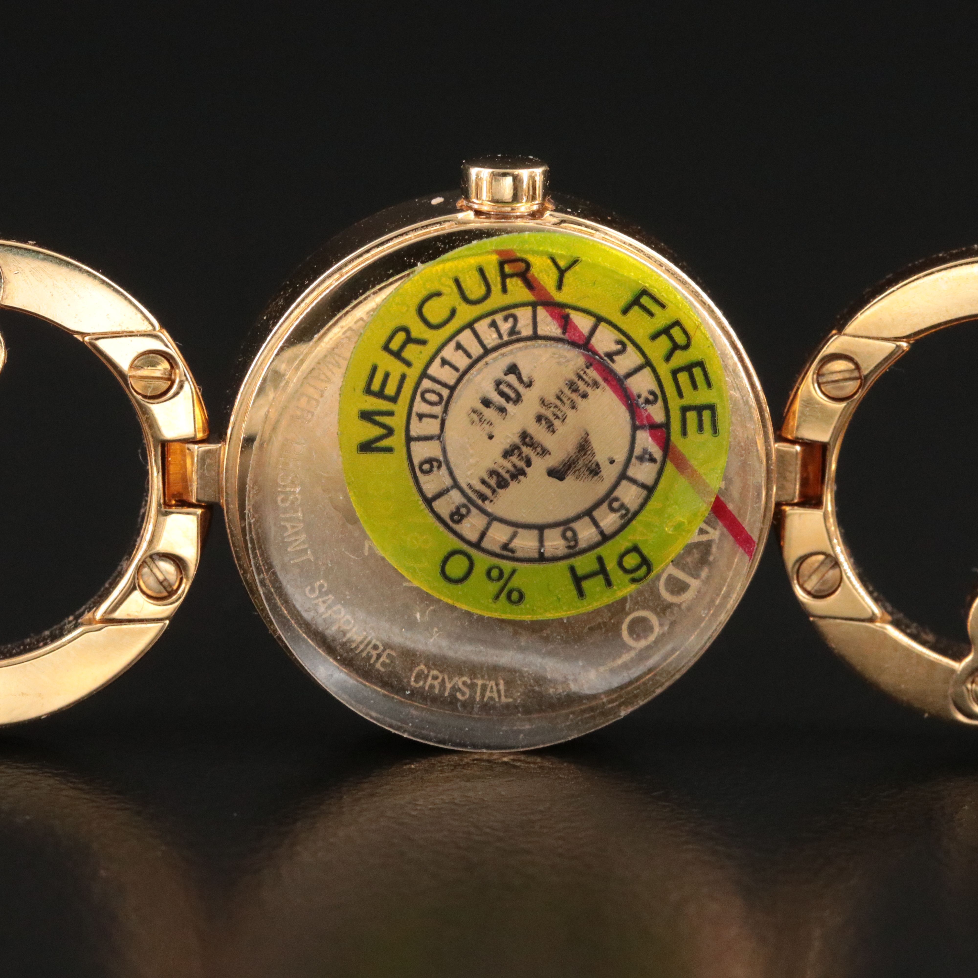 Movado Ono Gold-Tone Stainless Steel Diamond Accented Open Link Dress Watch