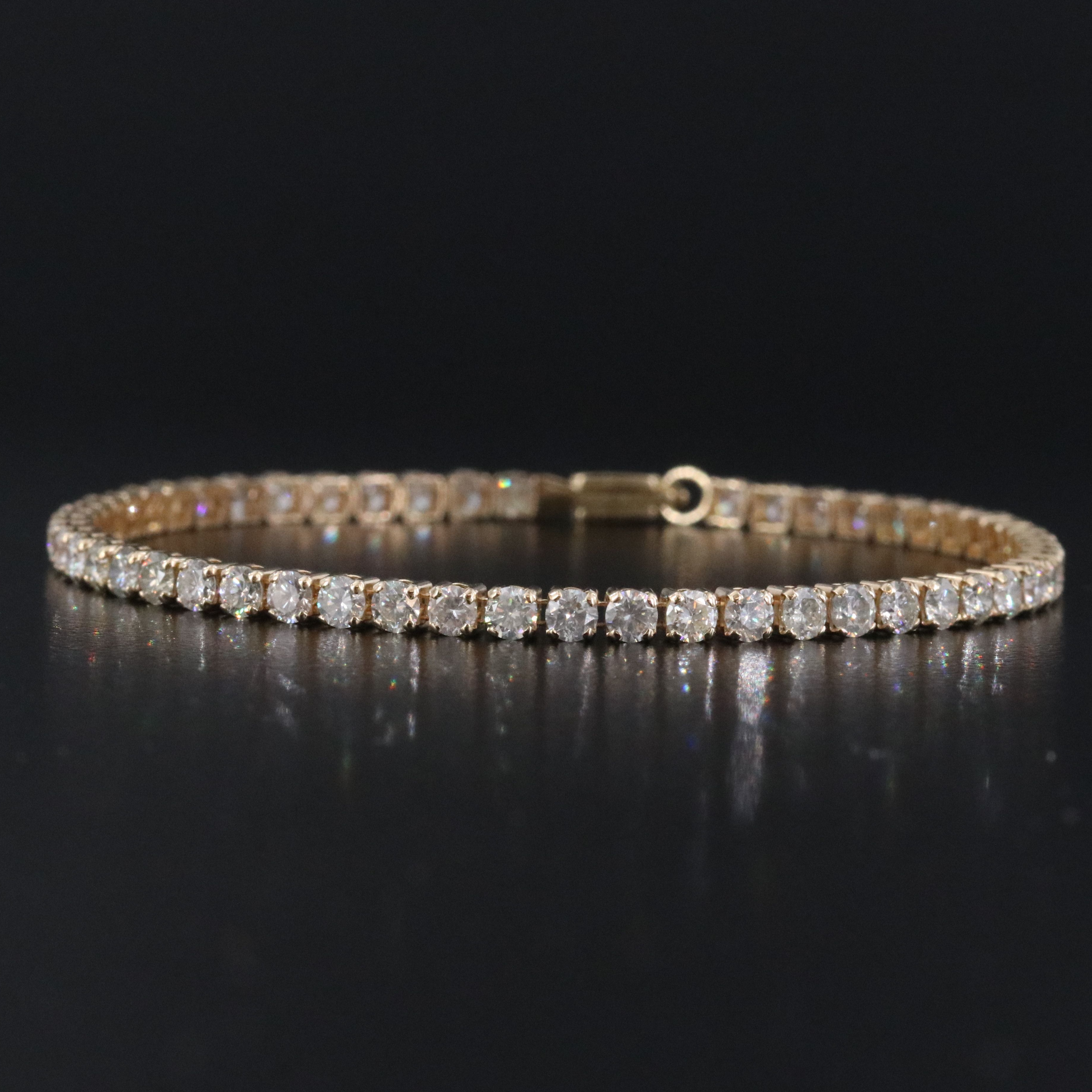 14K 4.87 CTW Fancy Color Diamond Line Bracelet with IGI Jewelry Report